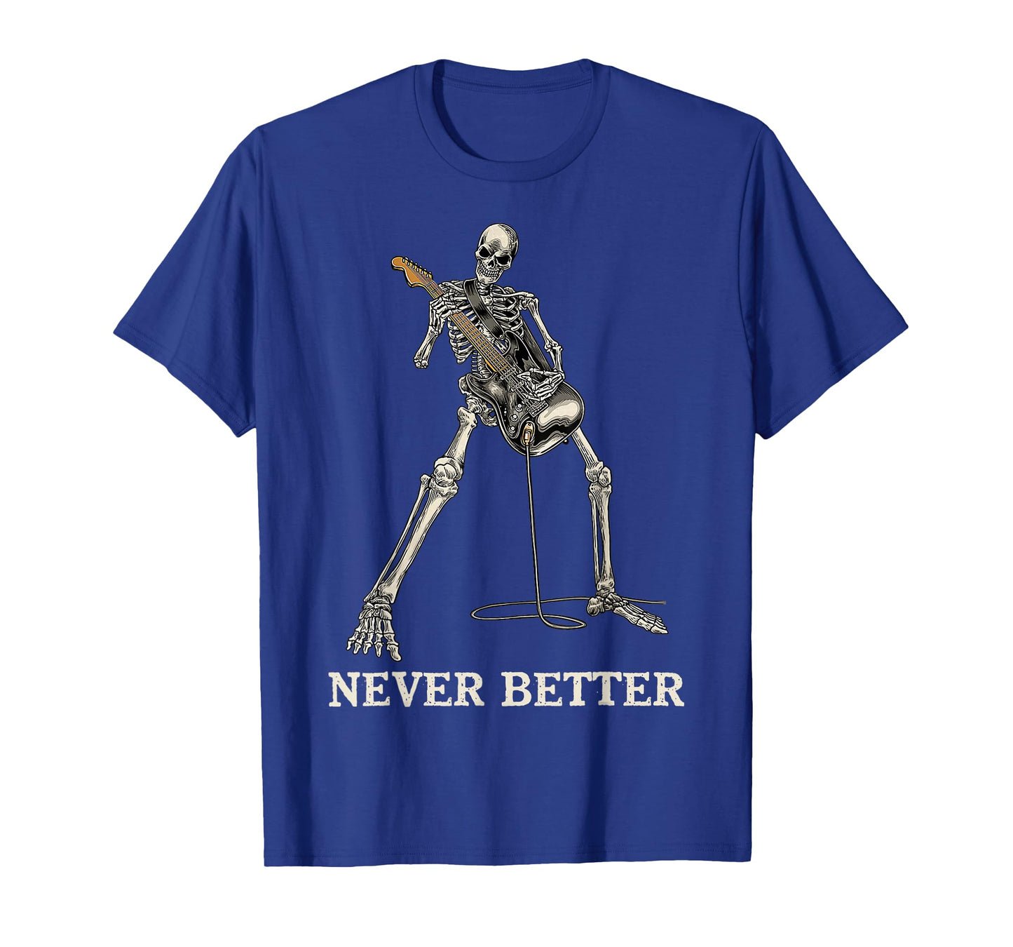 Skeleton Playing Guitar Music Gifts for Men Women Rock Band T-Shirt