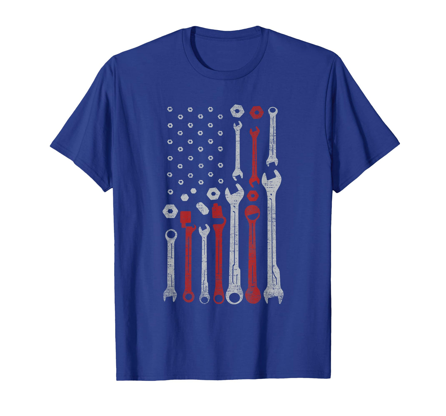 Vintage Mechanic Flag USA American Patriotic Flag Car Mens T-Shirt