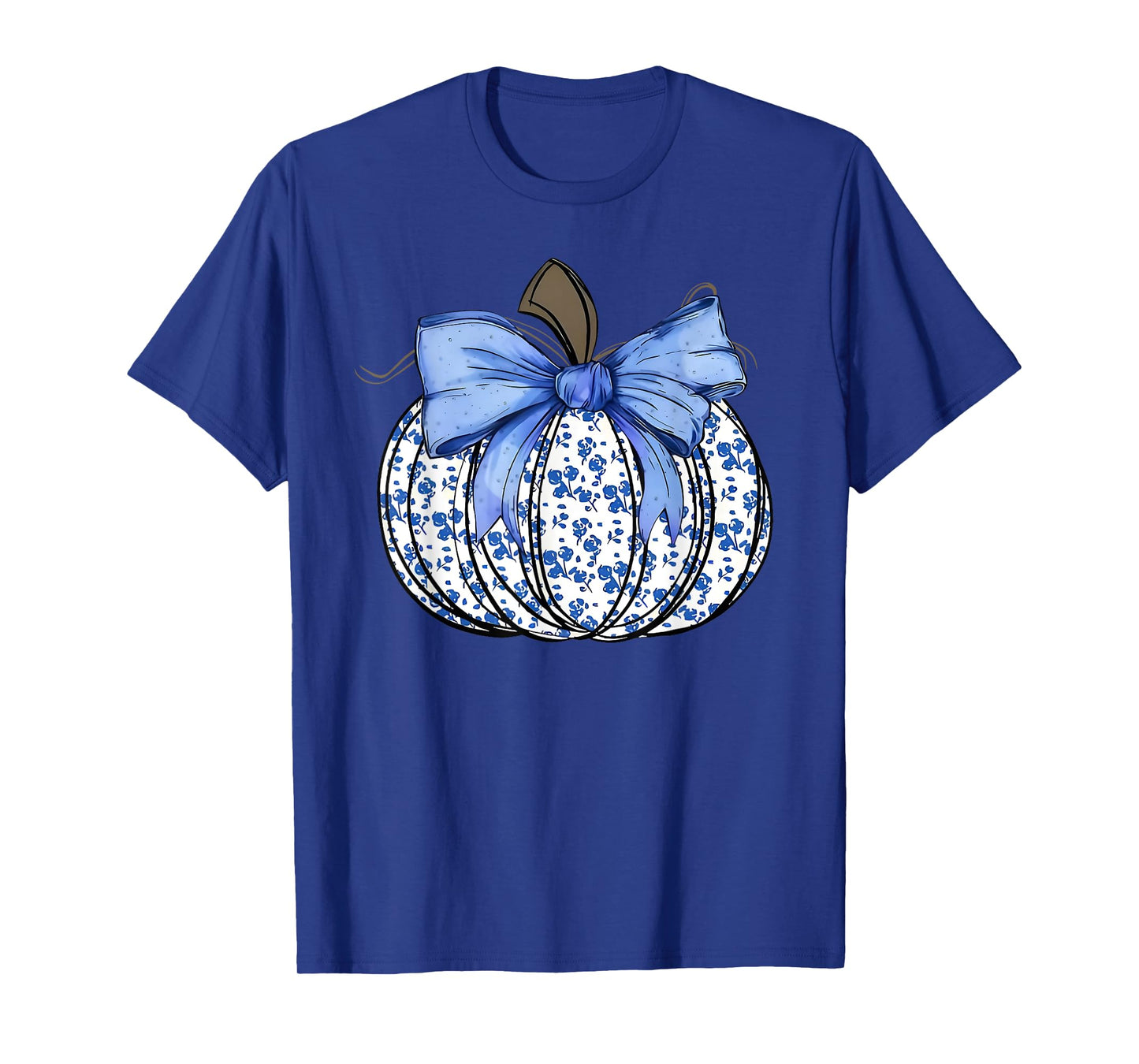 Coquette Bow Pumpkin Autumn Fall Y'all Leaves Thanksgiving T-Shirt