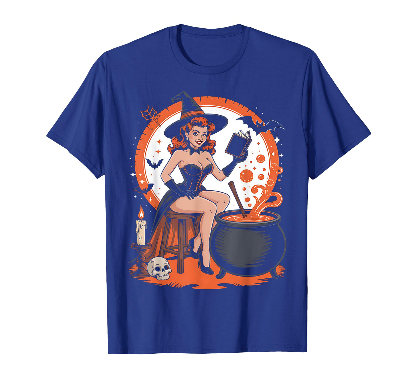 Halloween Witch Pin Up Vintage Halloween Retro T-Shirt