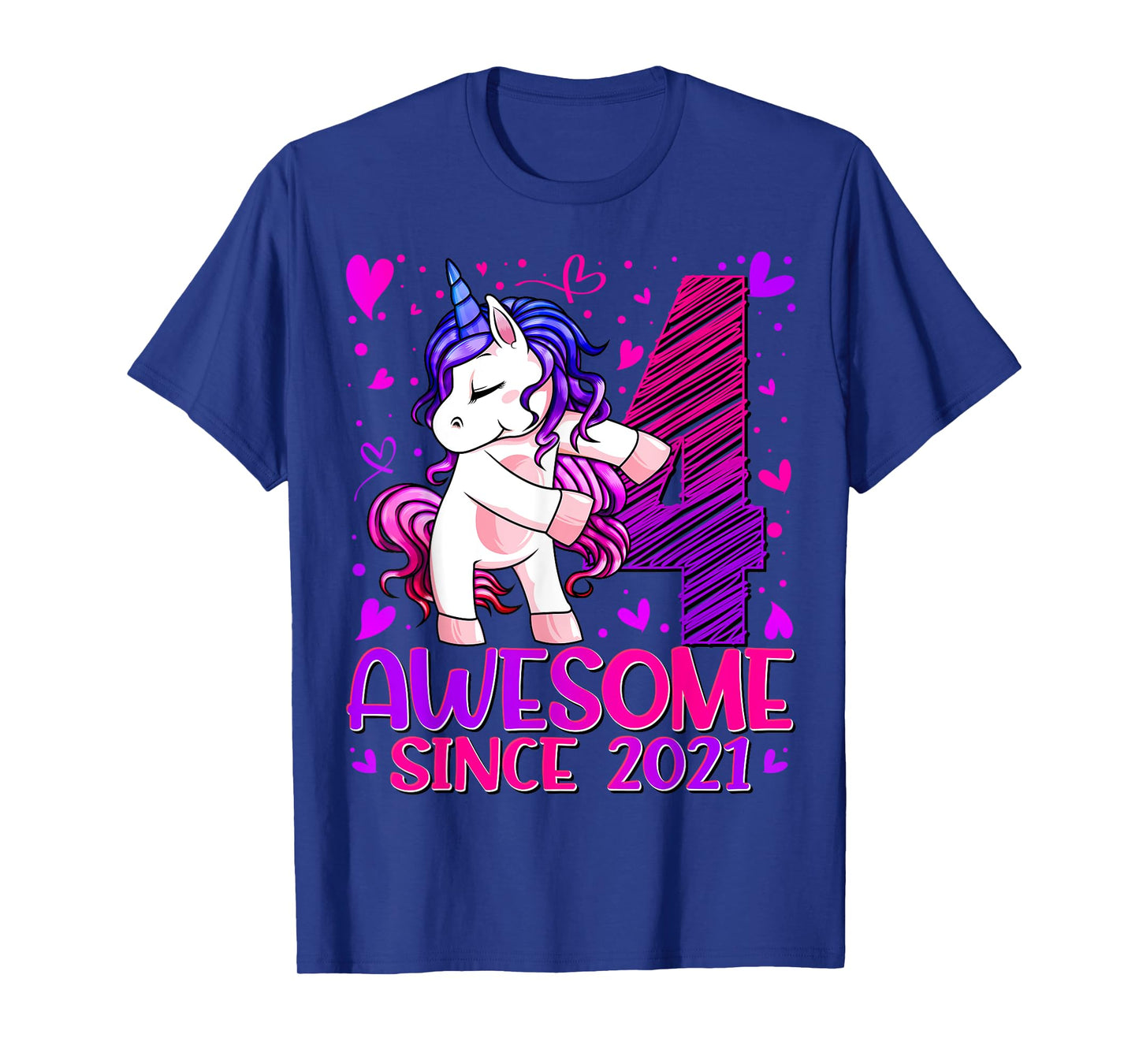 4 Year Old Unicorn Gifts For Girls 4th Birthday Girl Party T-Shirt