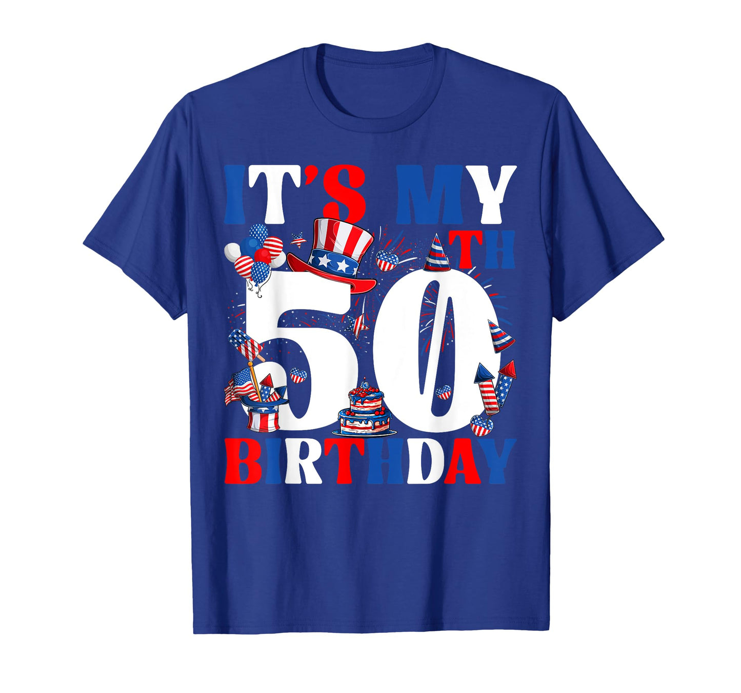 It's My 50th Birthday USA Flag Independence Day 4th Of July T-Shirt