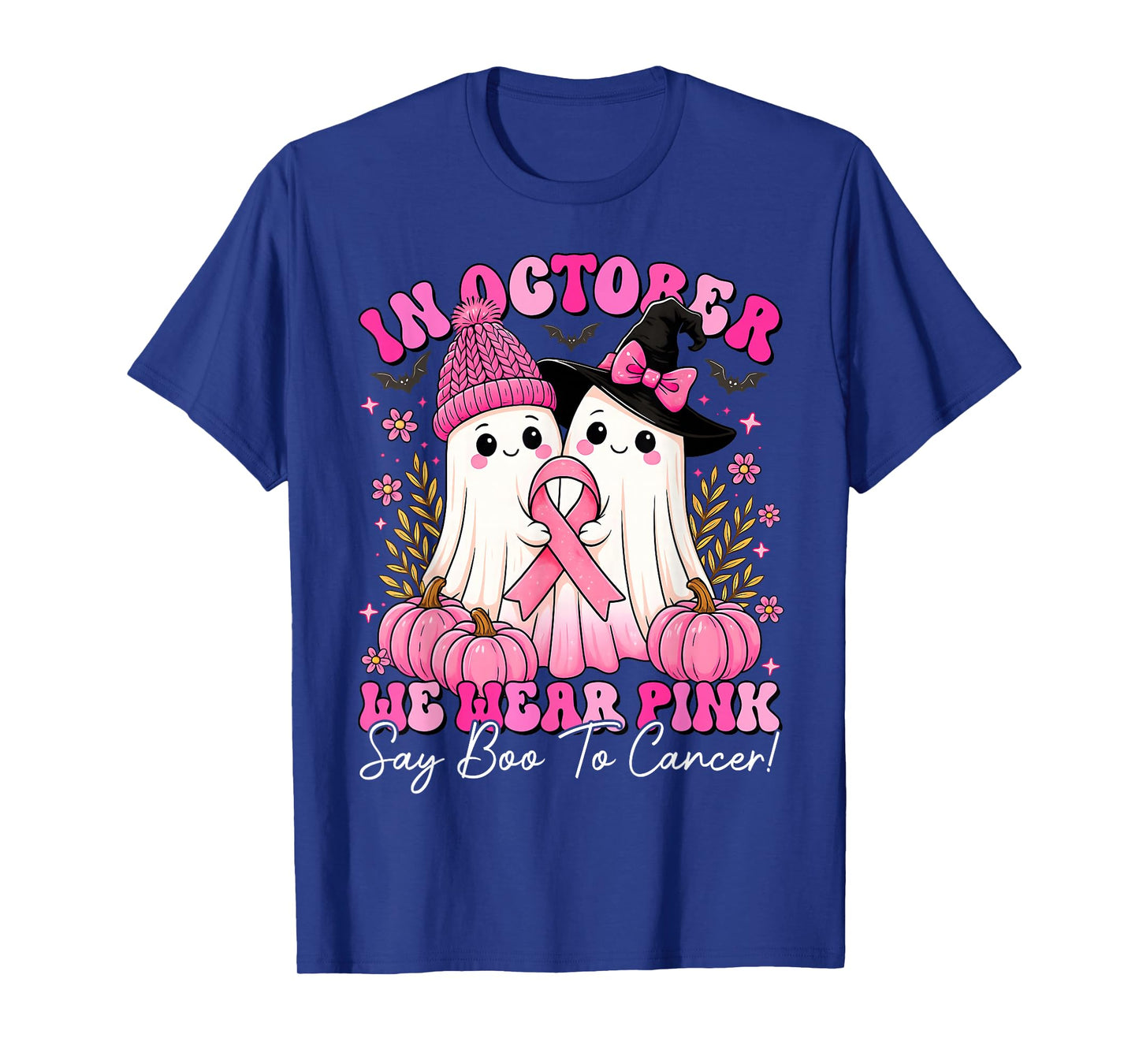 Breast Cancer Women Halloween in October We Wear Pink T-Shirt