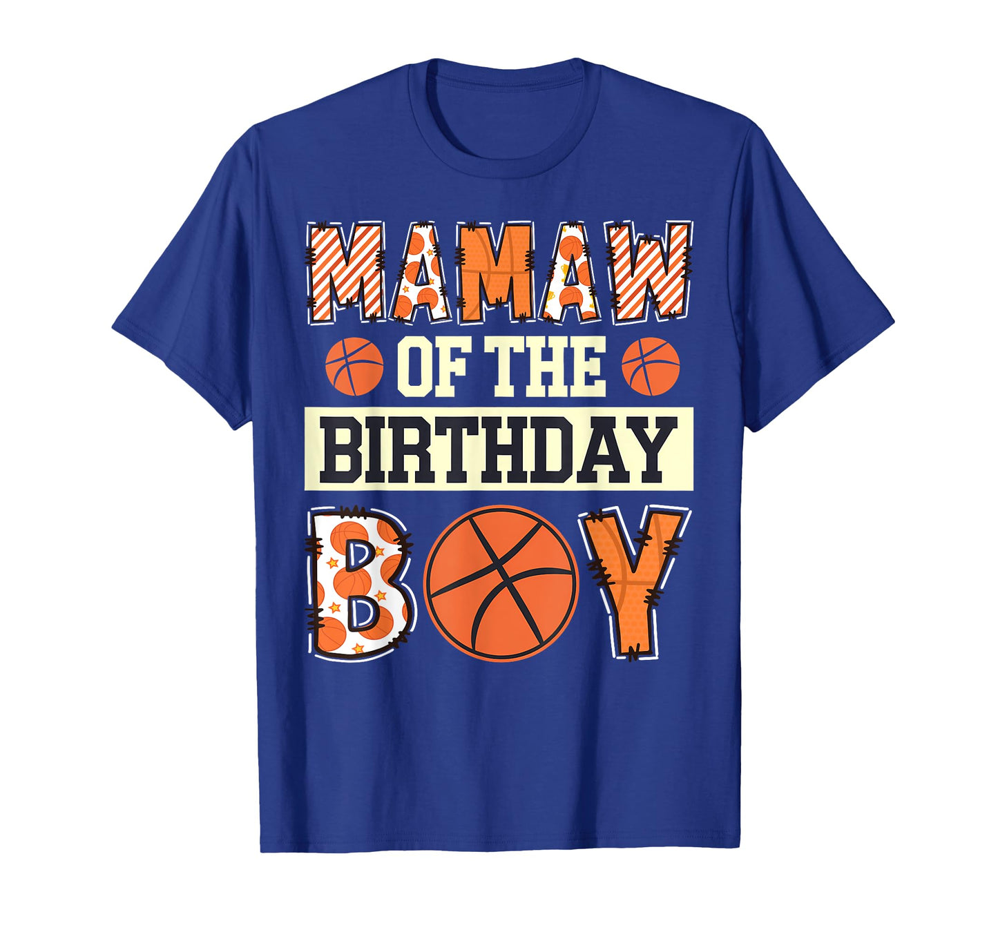 Mamaw Of The Birthday Boy Baller Basketball Game Day T-Shirt