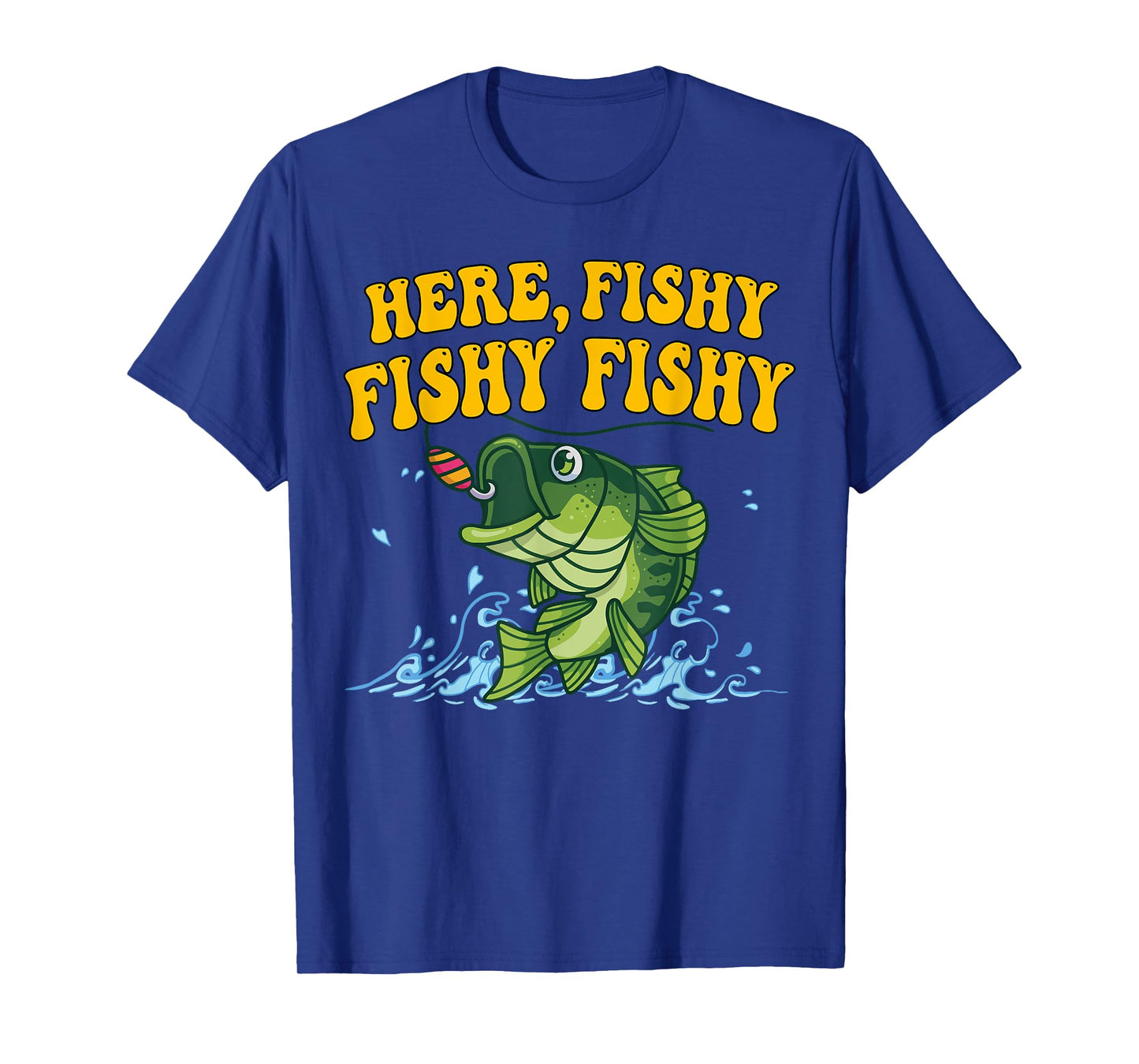 Kids Here-Fishy Fishing Boy Youth Toddler Bass Fish Graphic T-Shirt