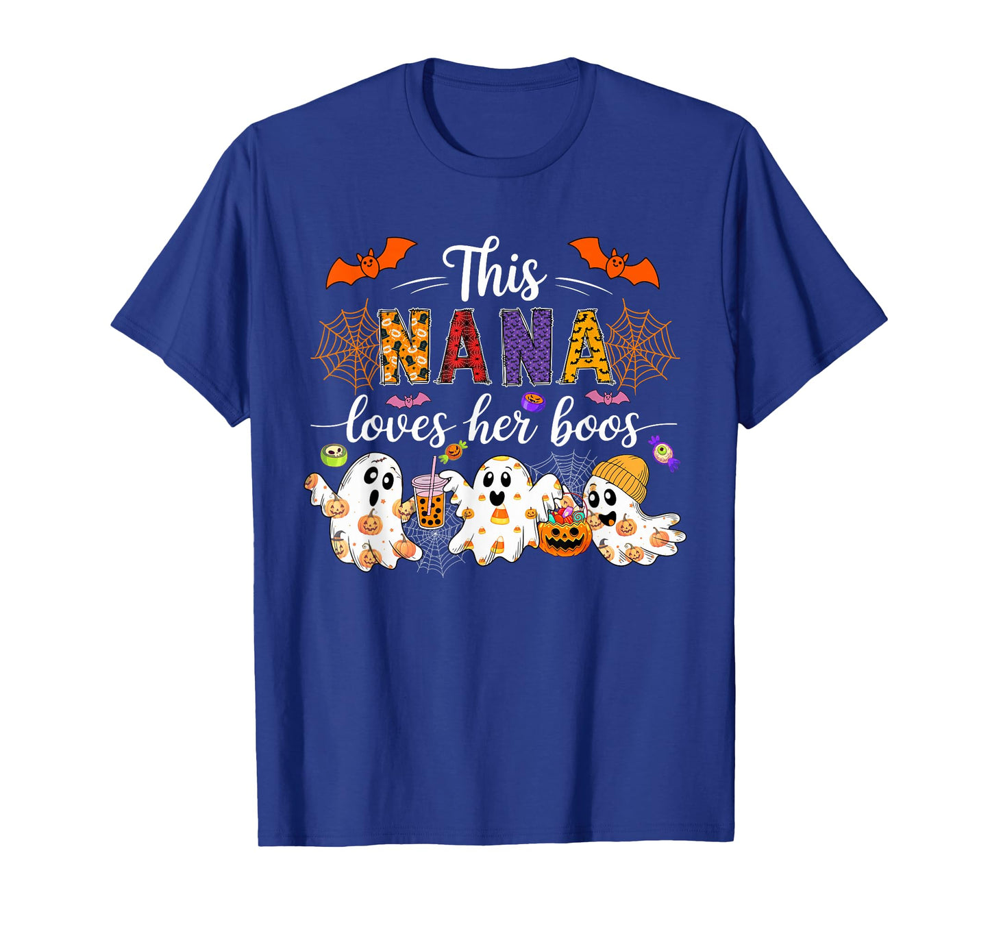 Nana Loves Her Boos Halloween Boos Lover Family Group T-Shirt