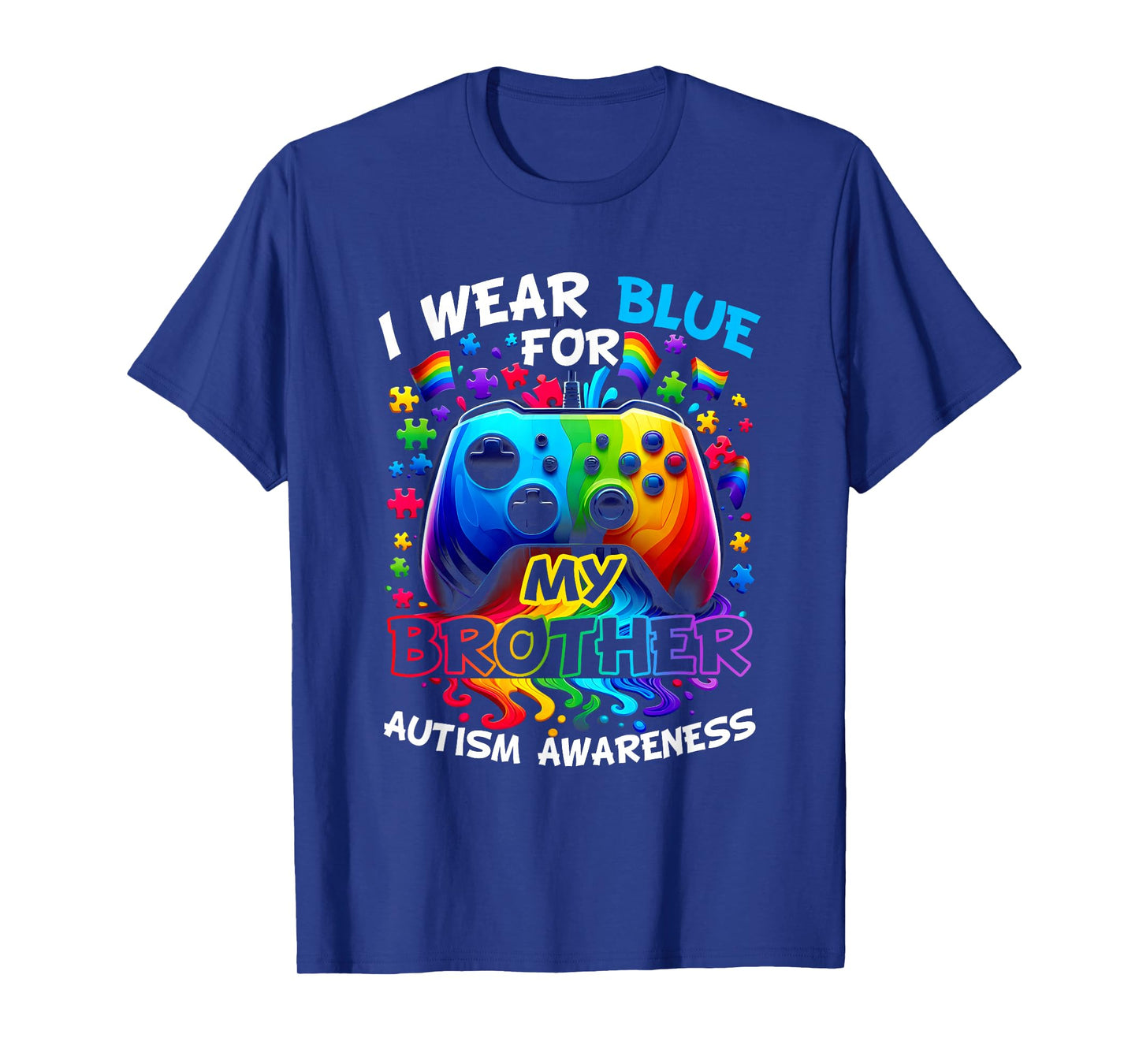I Wear Blue For My Brother Autism Awareness Video Game T-Shirt