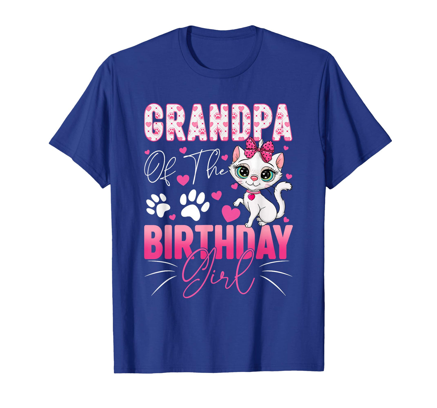 Grandpa Of The Birthday Girl Cat Kitty Family Matching T-Shirt