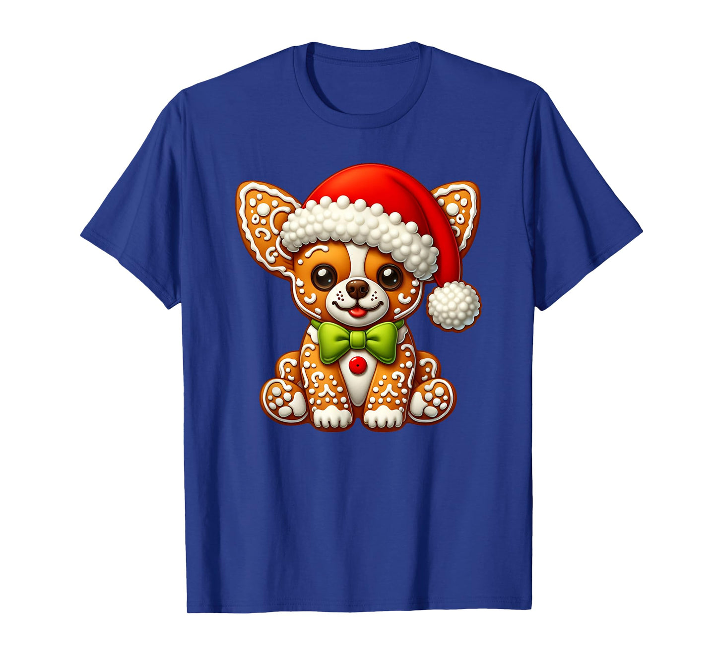 Funny Gingerbread Man Chihuahua Christmas Womens Mens Kids T-Shirt
