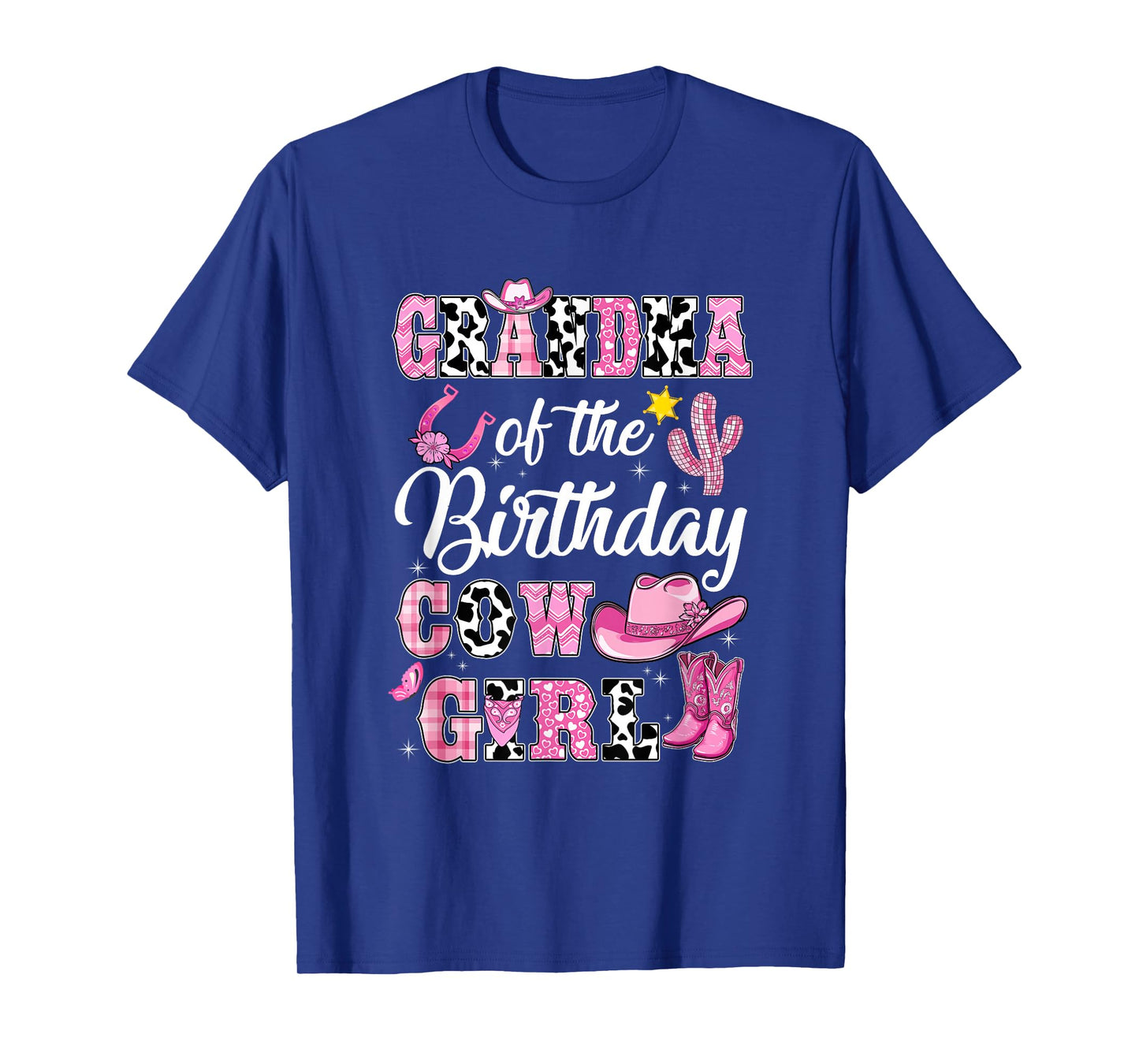 Grandma Of The Birthday Cow Girl Western Cowgirl 1St T-Shirt