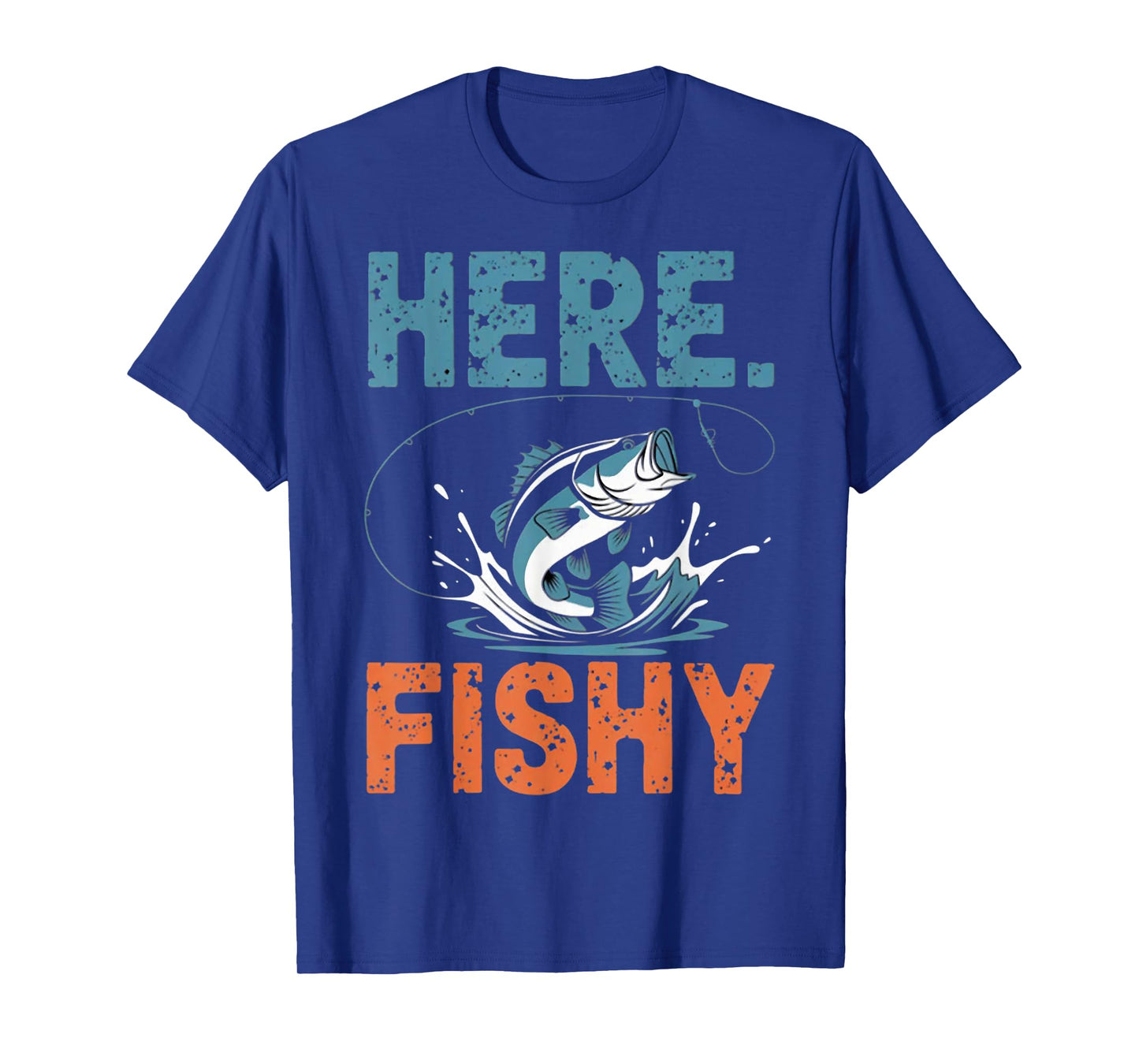 Fishing Here-Fishy Men Teen Boy Bass Dad Funny Graphic Tees T-Shirt