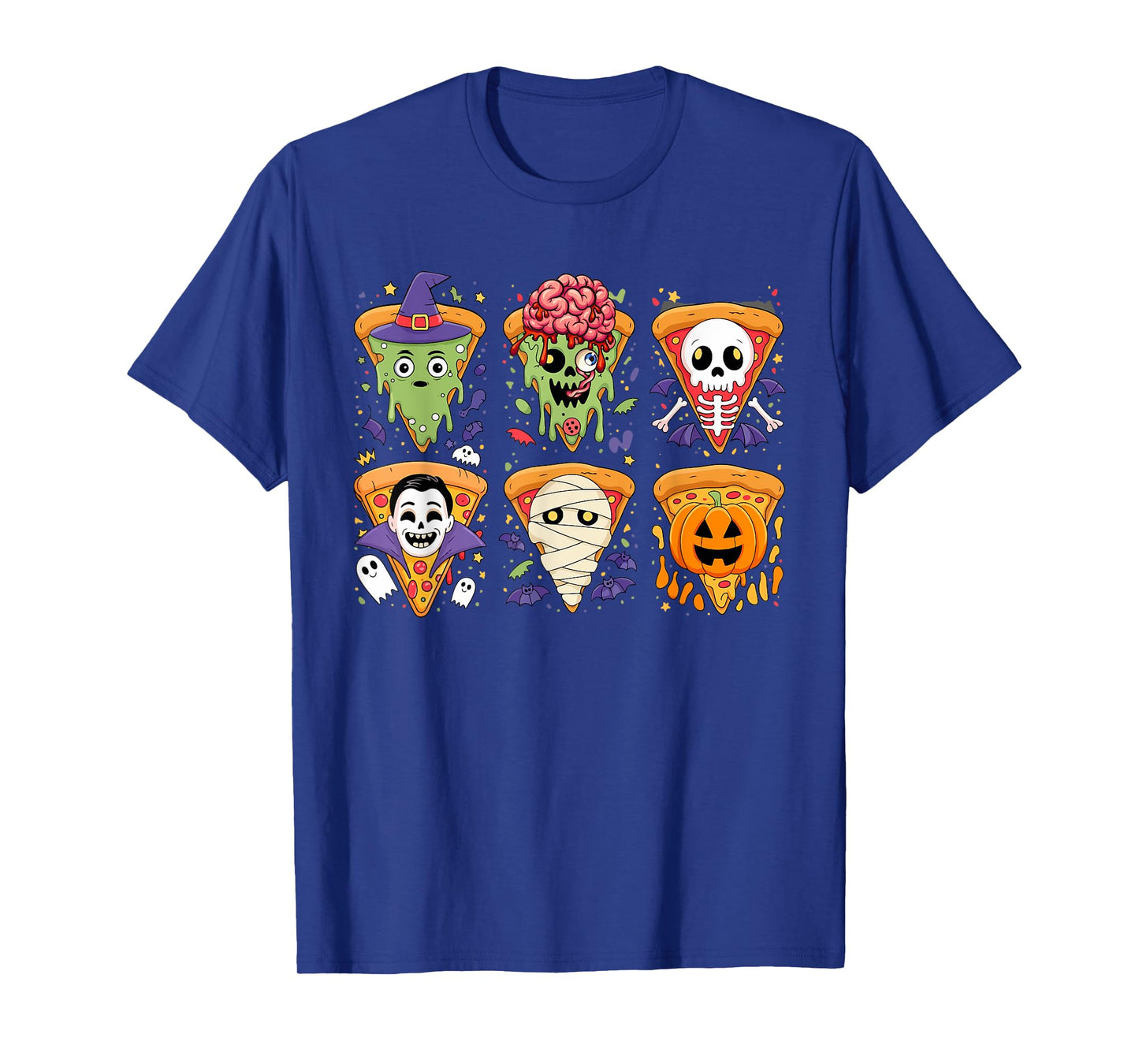 Group Horror Pizzas As Witch Mummy Zombie Halloween T-Shirt