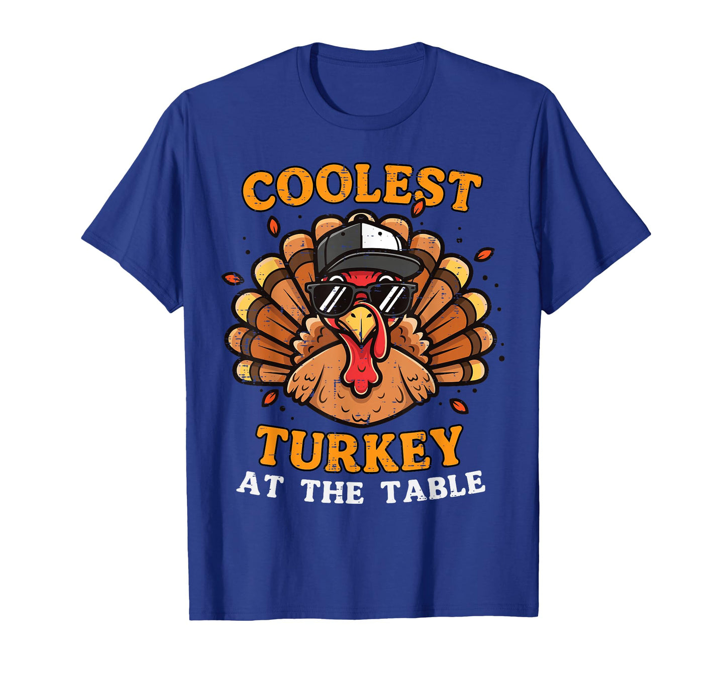 Coolest Turkey at Table Thanksgiving Fall Men Boys Kid Youth T-Shirt