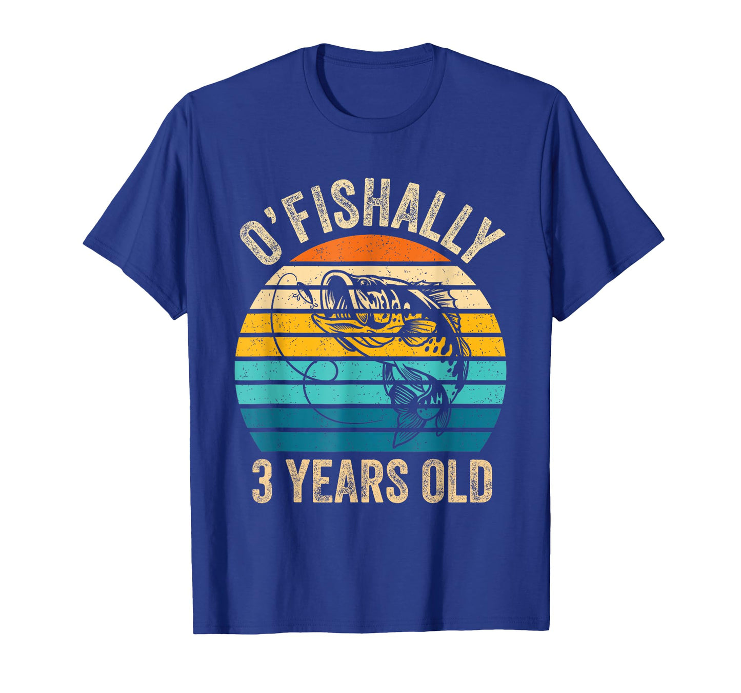Ofishally 3 Year Old Shirt 3rd Birthday Vintage Fishing T-Shirt