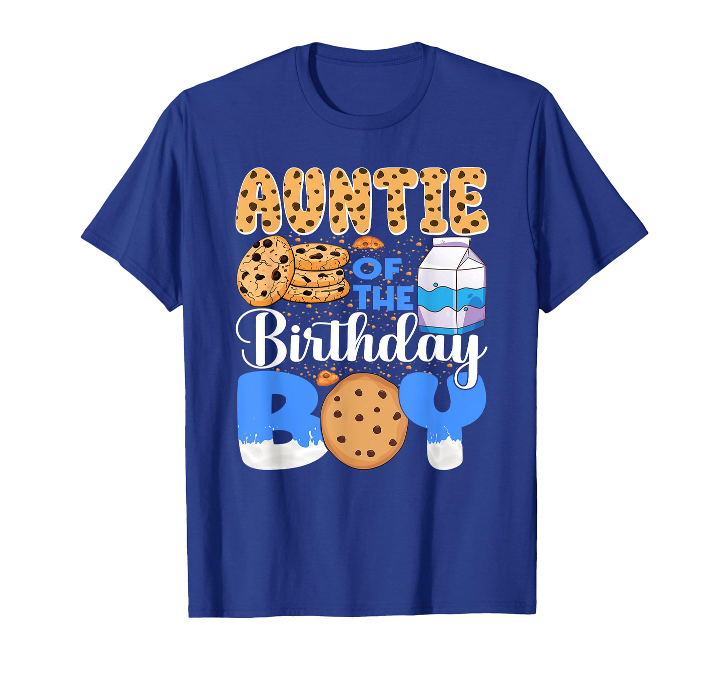 Auntie of The Birthday Boy Milk and Cookies 1st Birthday T-Shirt