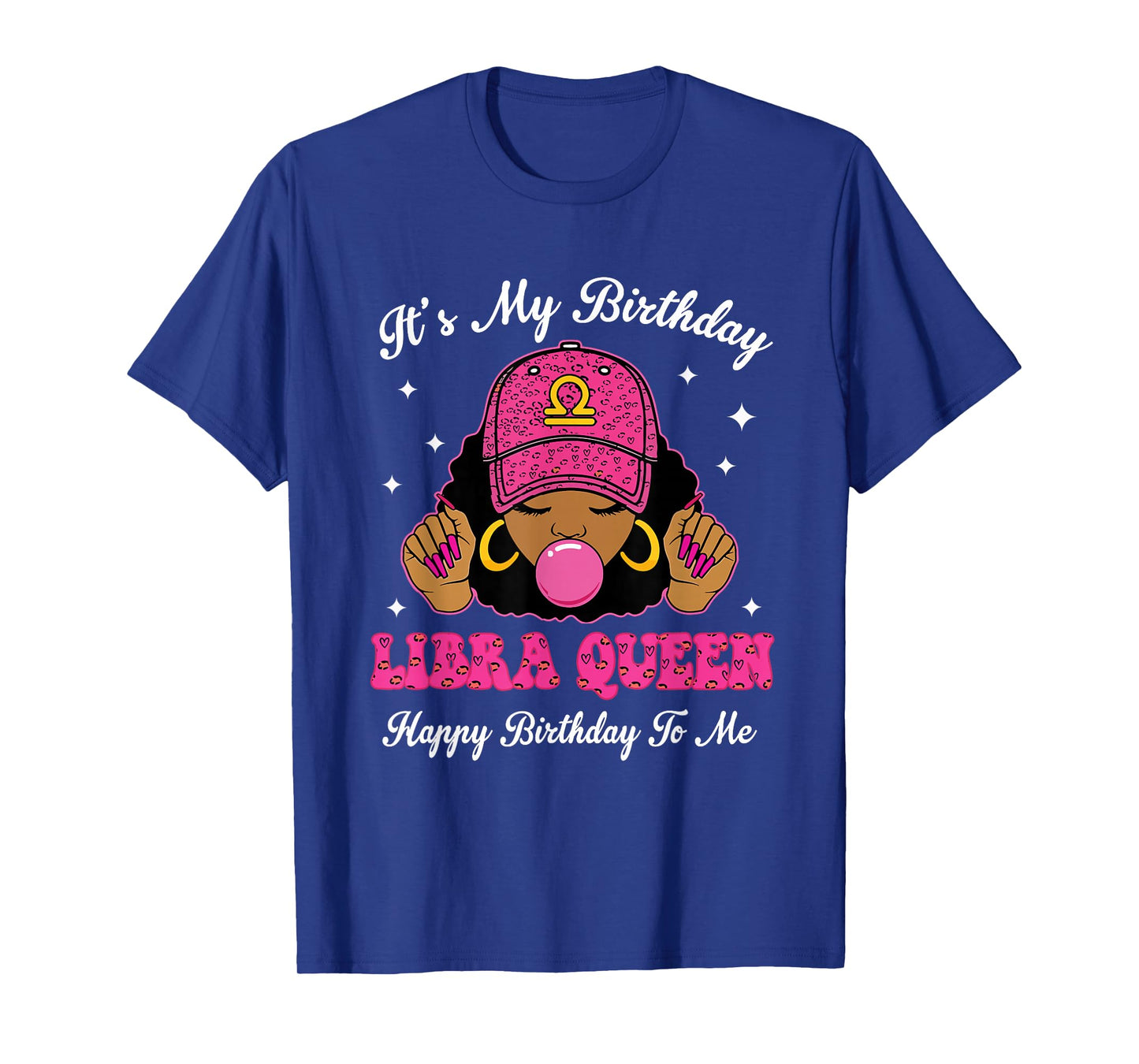 It's My Birthday Libra Queen Happy Birthday to Me Afro Girls T-Shirt