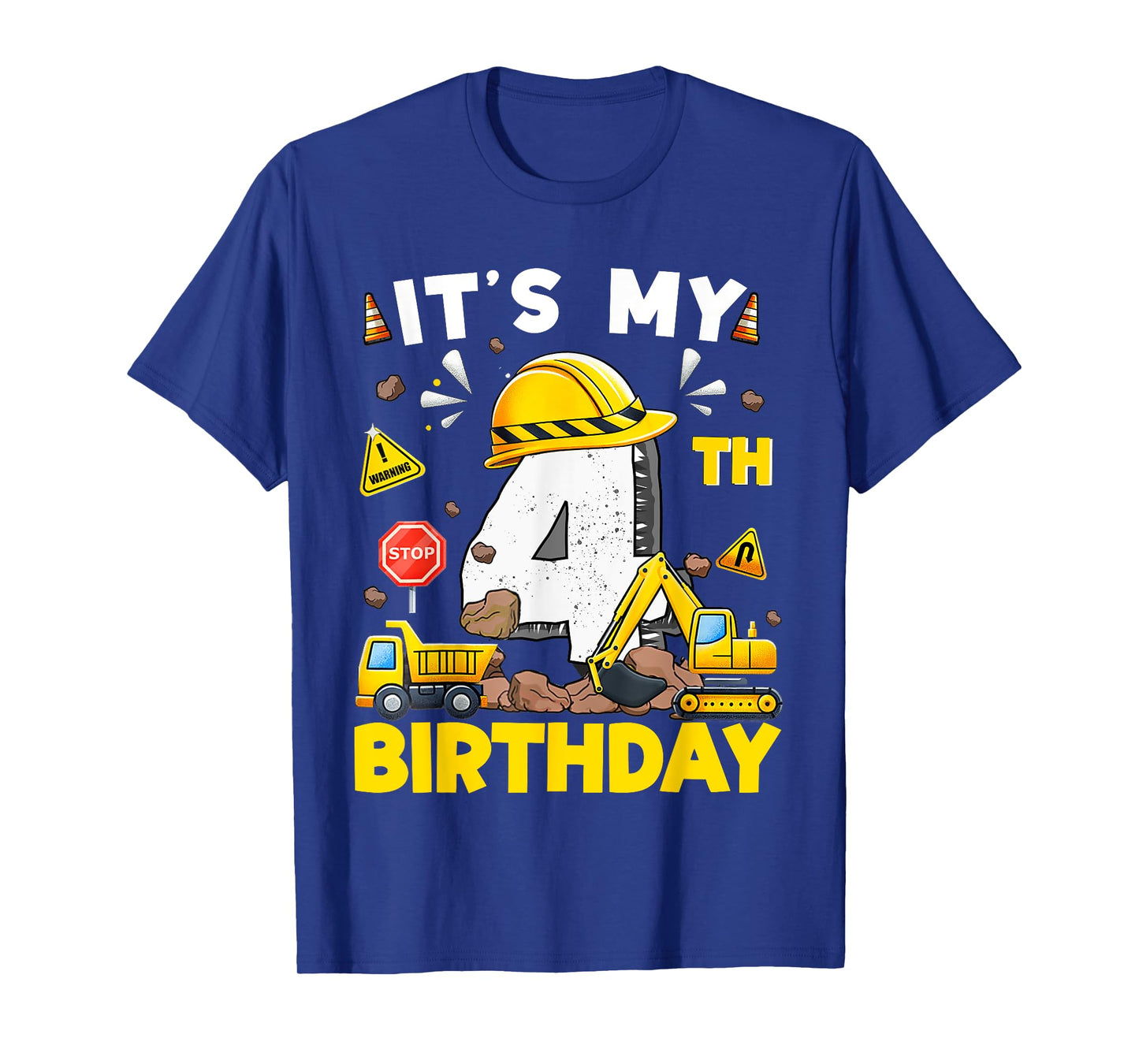 It's My 4th Birthday Boy Excavator Construction 4 Years Old T-Shirt
