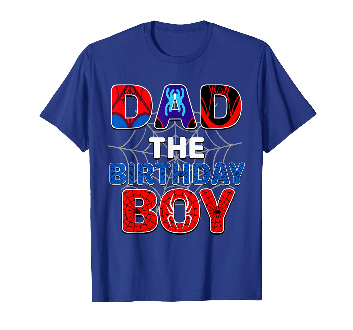 Dad Of The Birthday Boy Shirt Matching Family Spider Web T-Shirt