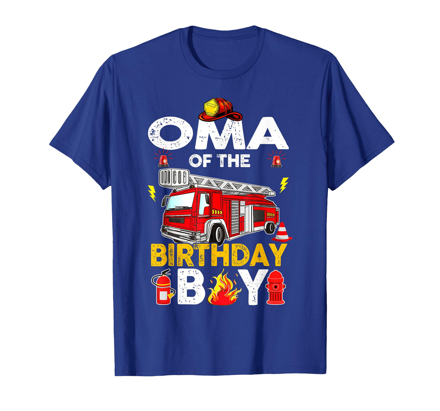 Oma Of The Birthday Boy Fire Truck Firefighter Party T-Shirt