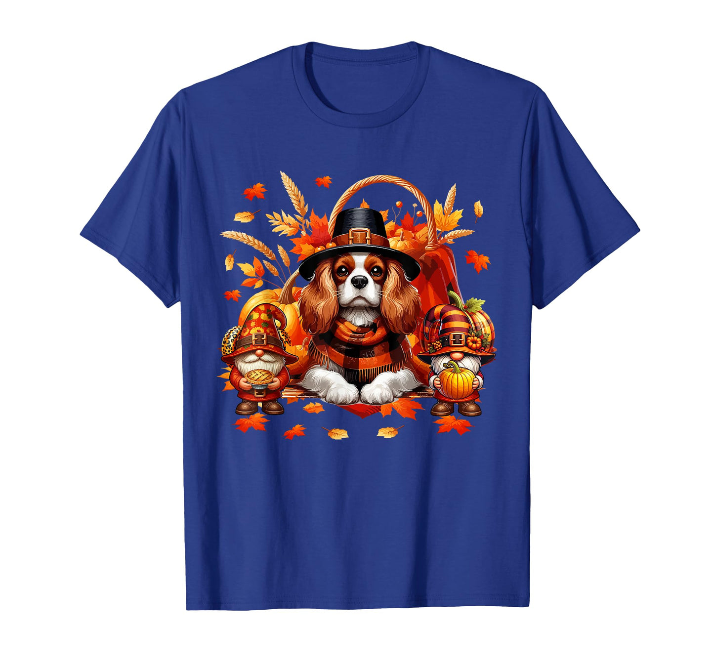 Thanksgiving Cavalier King Charles Spaniel With Gnomes Fall T-Shirt
