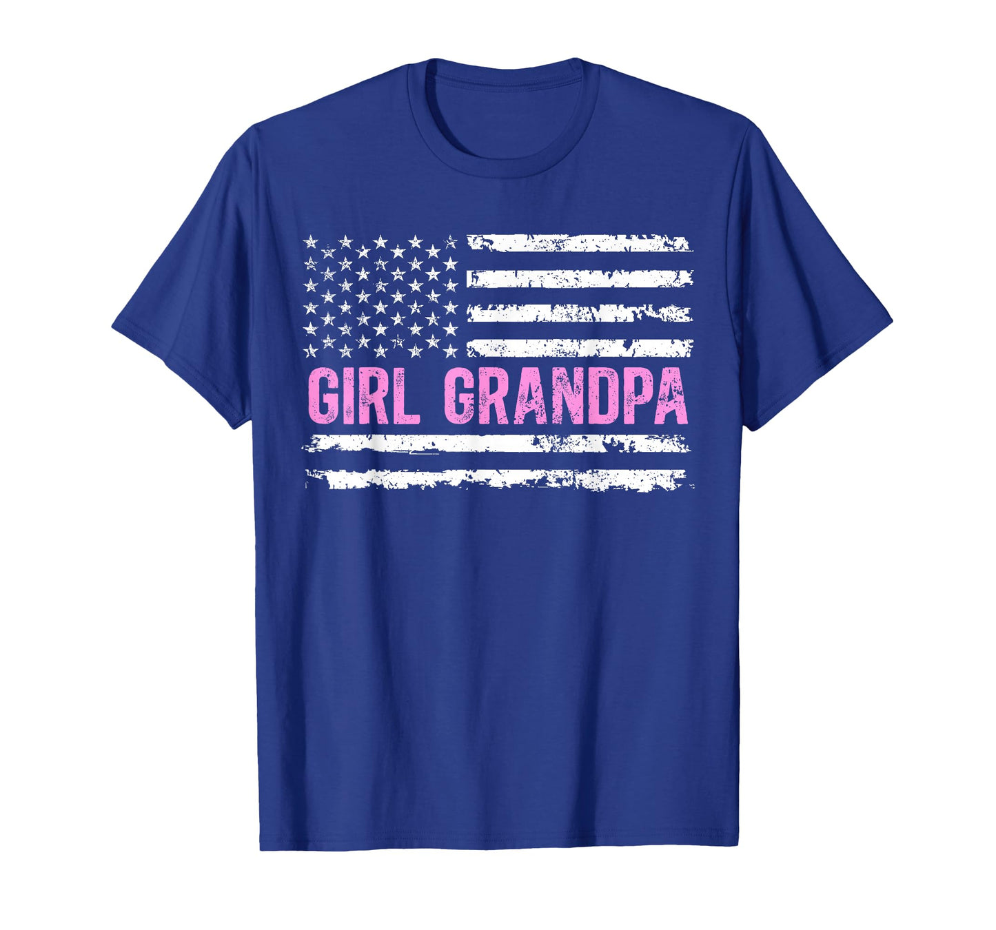 Girl Grandpa Of Girls US Flag Girl Grandfather Girls Grandpa T-Shirt