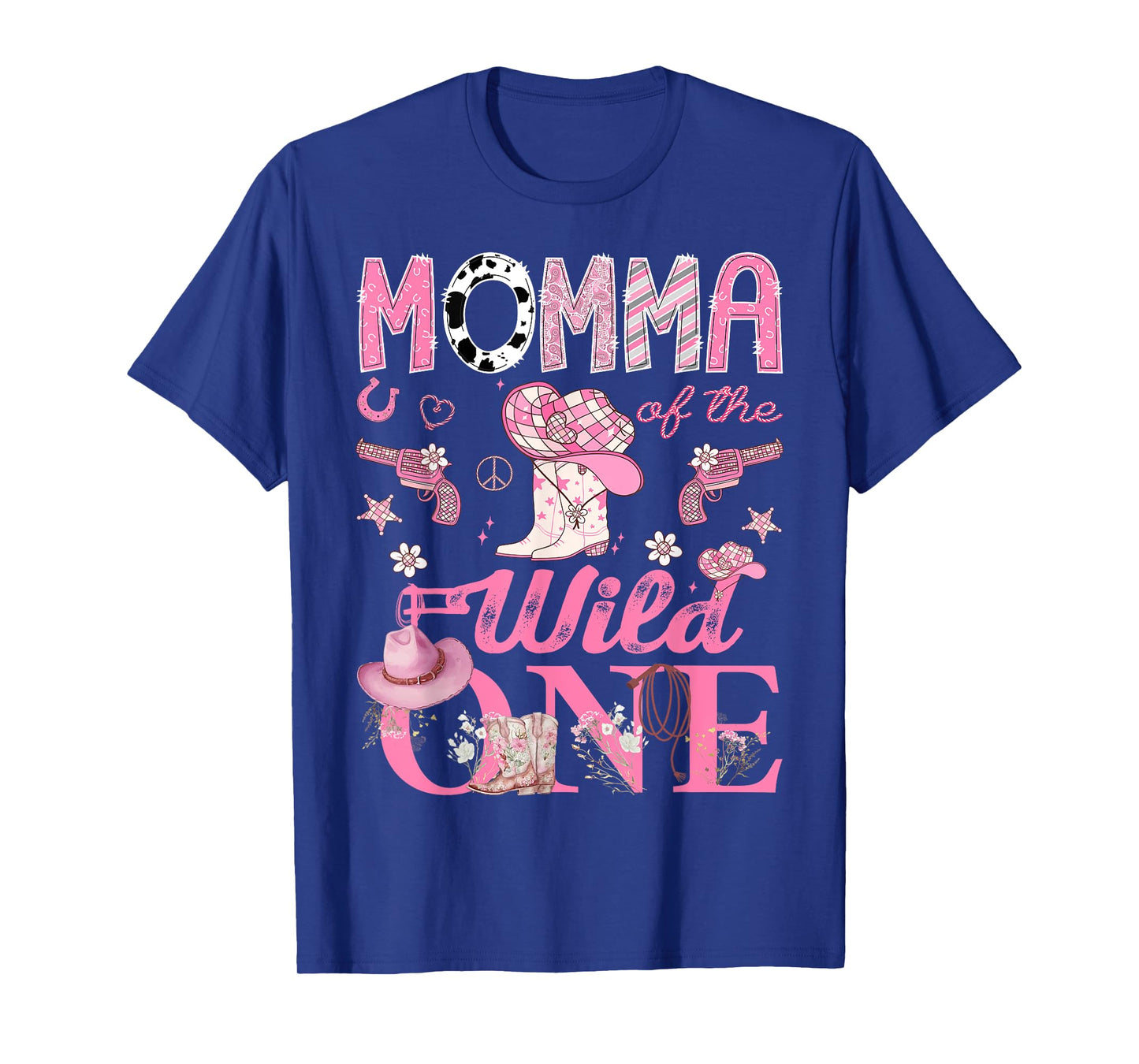 Momma Of The Wild One 1St Birthday CowGirl Disco T-Shirt