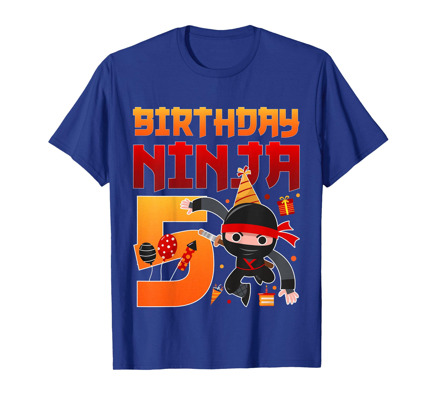 Ninja 5 birthday - Kids 5 Years Old Ninja 5th Birthday Party T-Shirt
