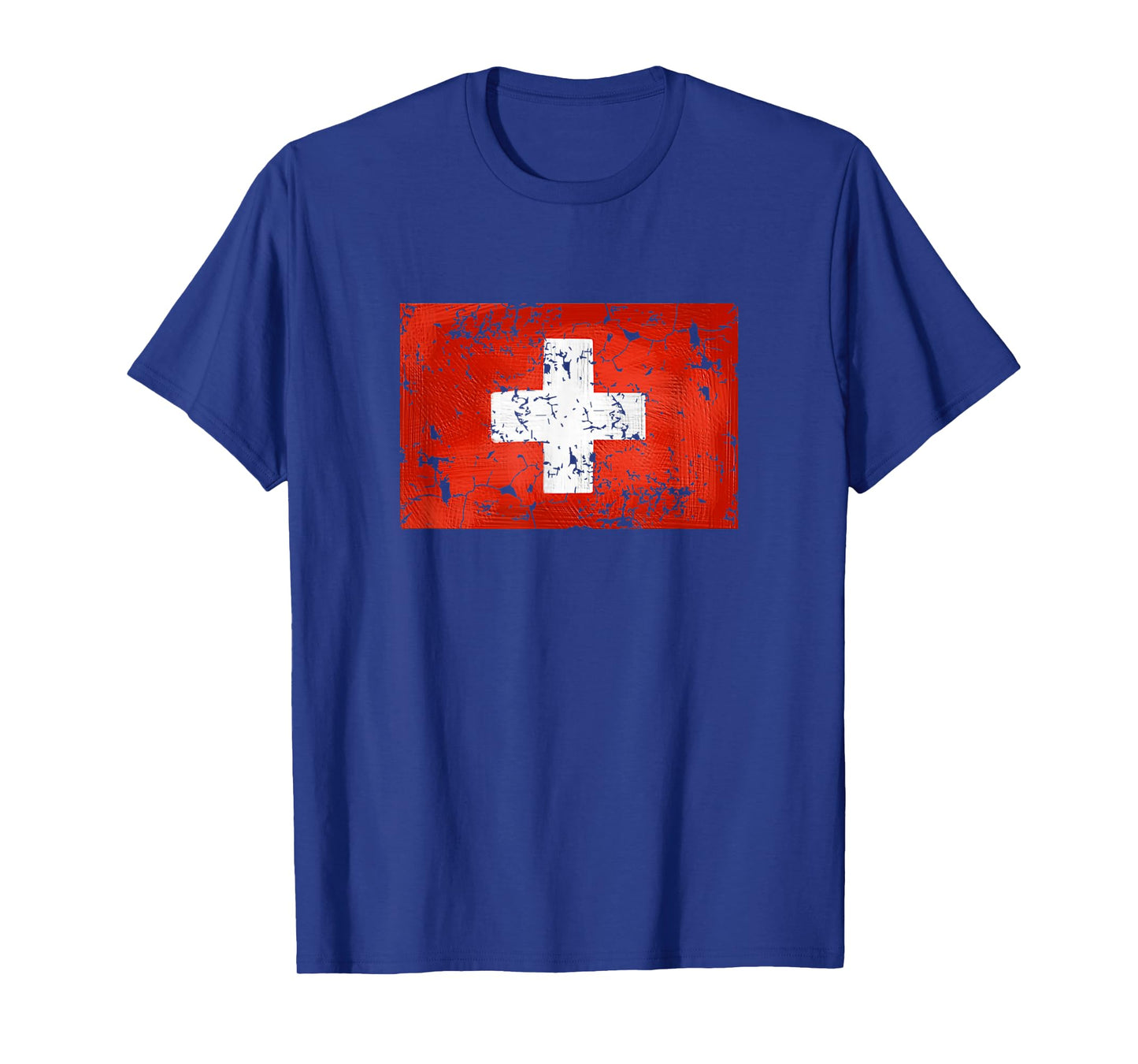 Swiss Flag Vintage Cross Flag Men and Women T-Shirt