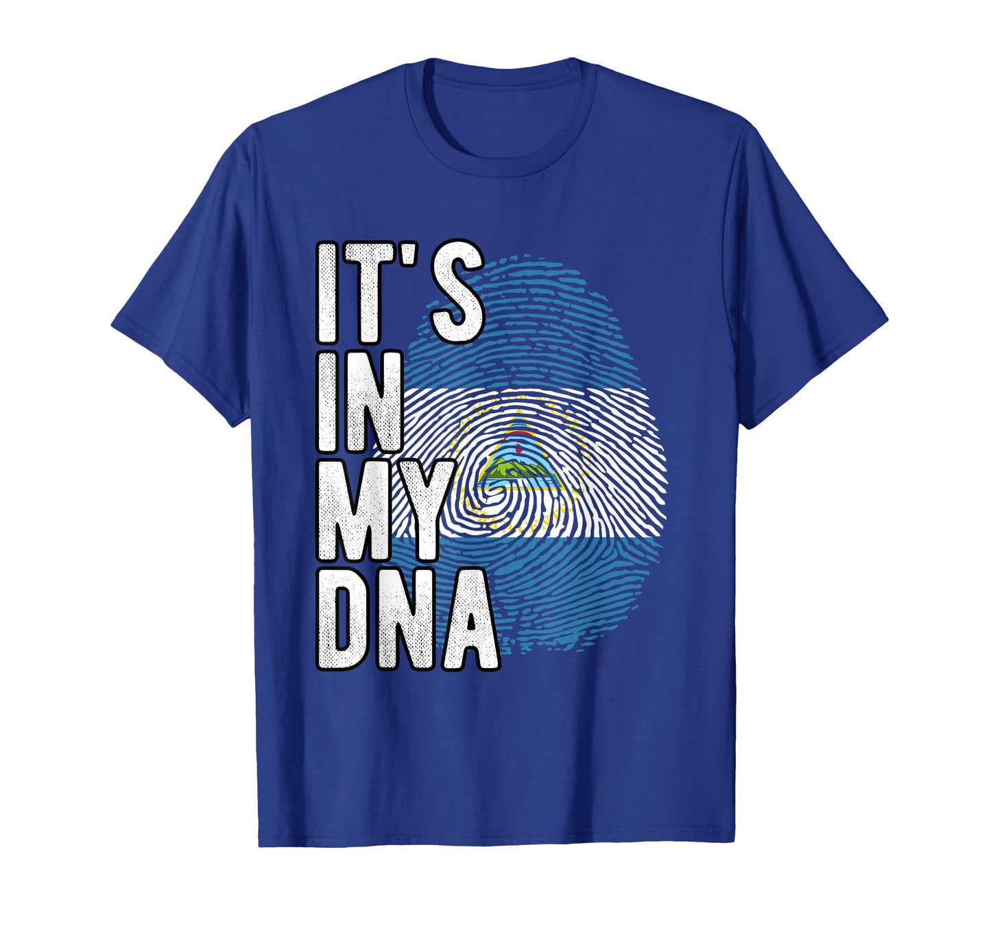 Funny it's in my DNA Nicaragua flag Fingerprint T-Shirt