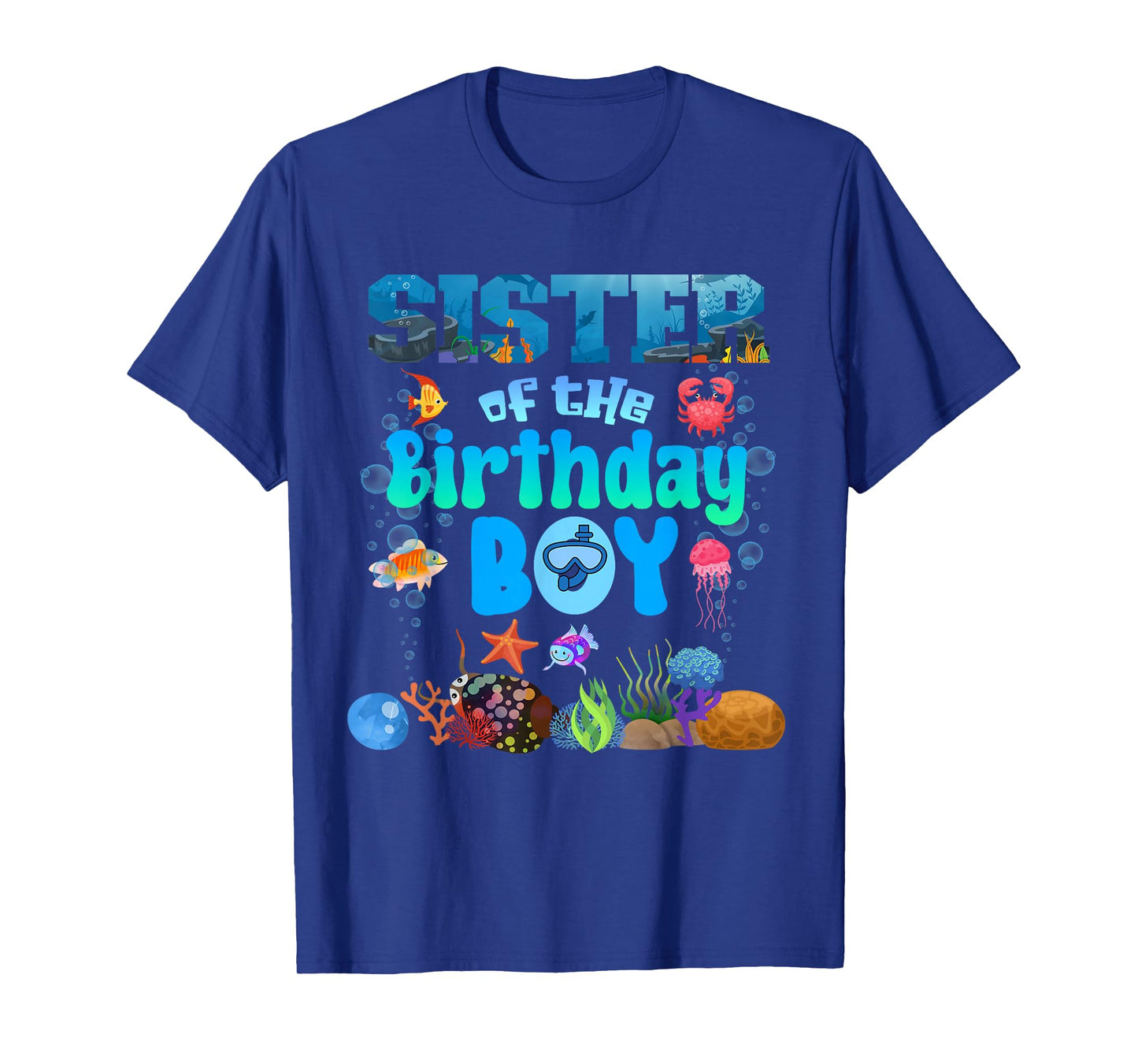 Sister Of The Birthday Boy Aquarium Sea Animals Matching T-Shirt