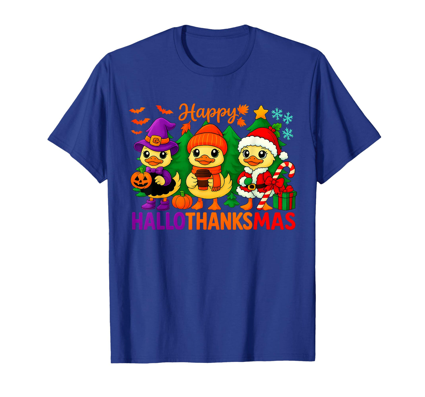 HUGvyn Halloween: Happy Hallothanksmas Goose Fall Christmas T-Shirt