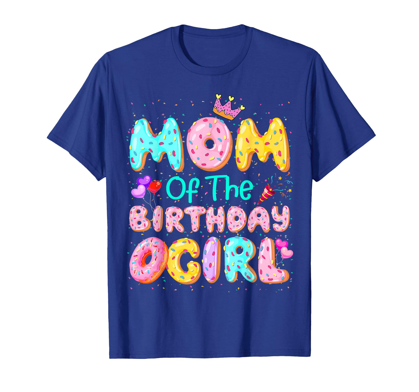 Mom Of The Birthday Girl Sweet Donut Matching Family Party T-Shirt