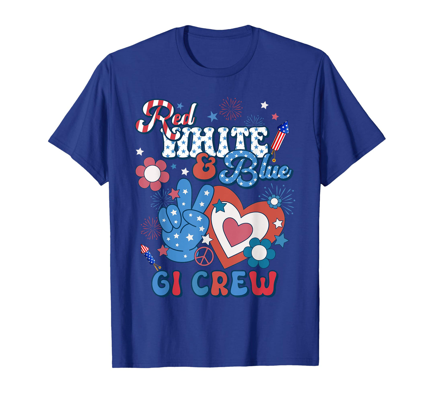 Red White & Blue GI Crew Endoscopy RN Nurse 4th Of July Women Men T-Shirt
