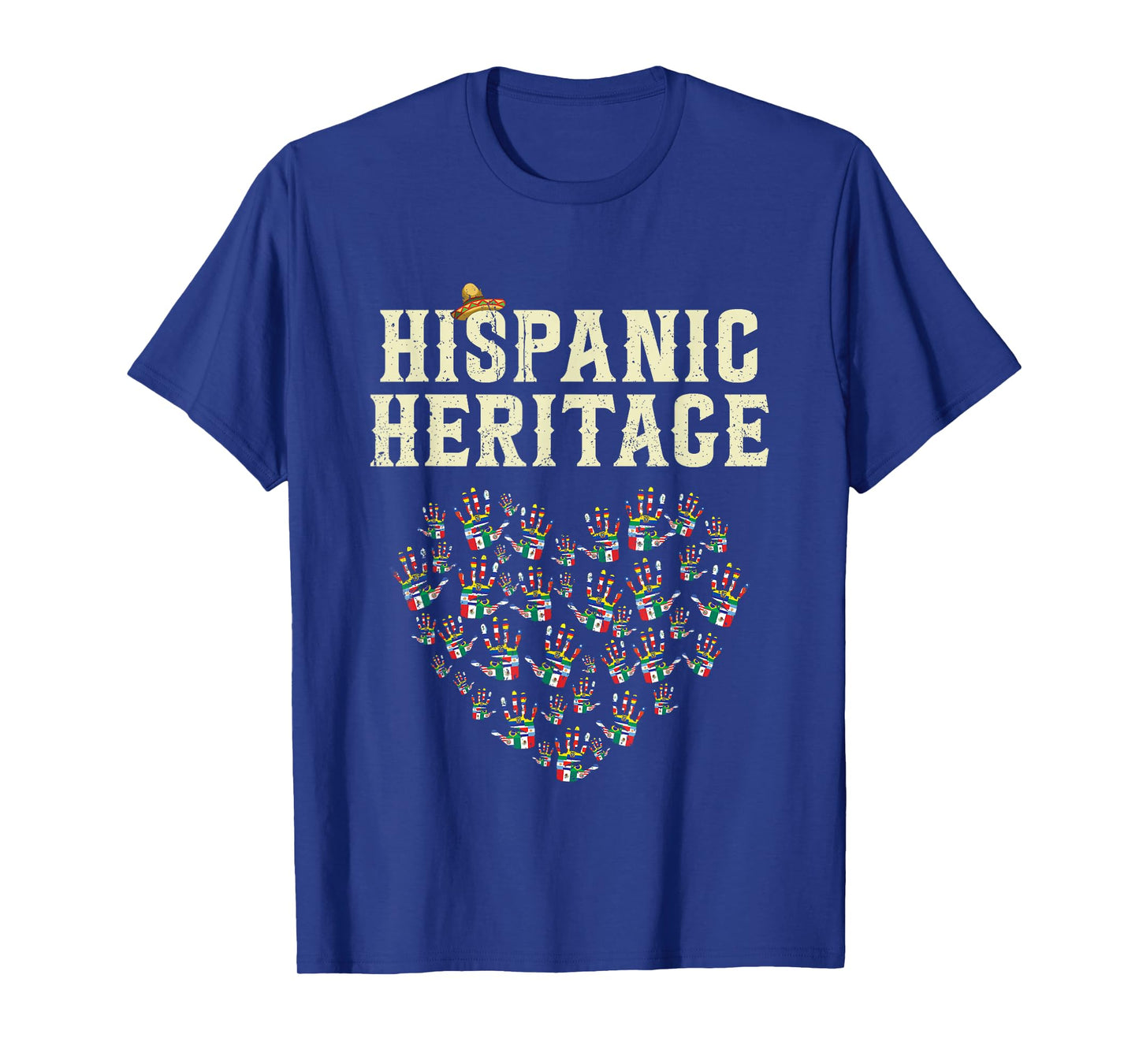 Hispanic Heritage Month Latin American Flags Handprint Heart T-Shirt