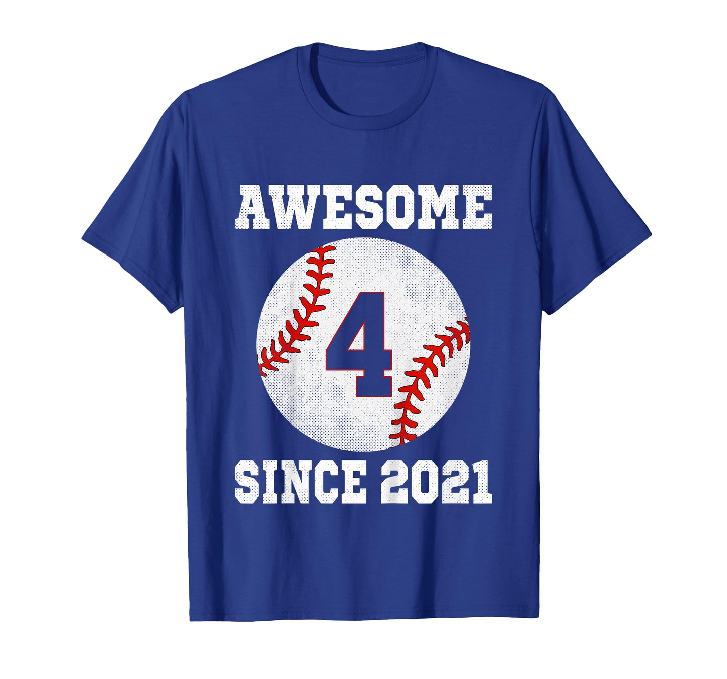 Kids 4th Birthday Baseball Player 4 Years Old Vintage Sports T-Shirt