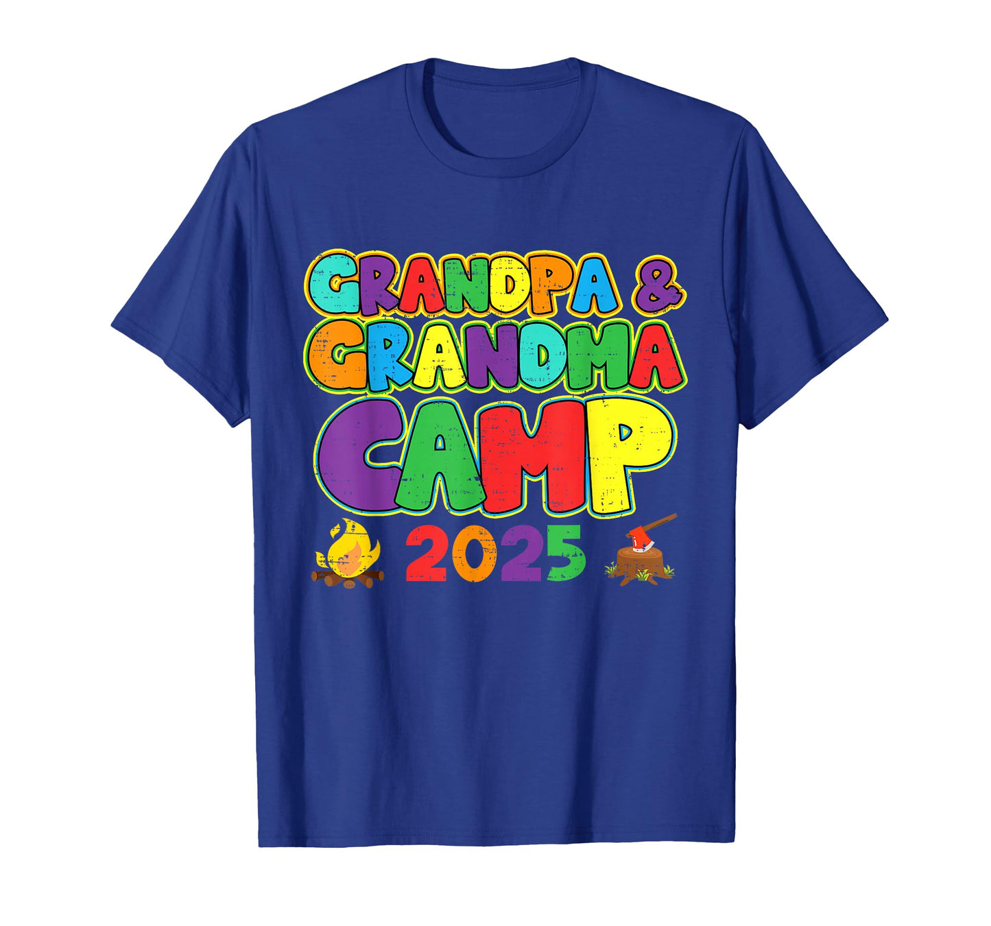 Grandpa & Grandma Camp 2025 Summer Camping Vacation T-Shirt