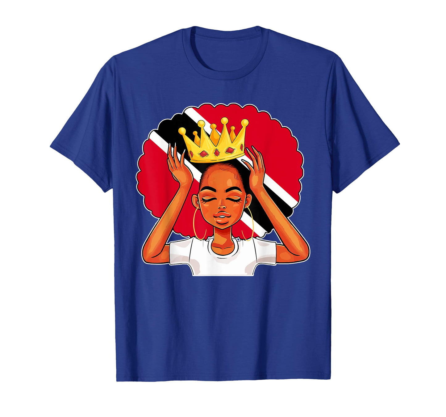 Proud Of My Trinidad And Tobago Roots Trini Queen Afro Women T-Shirt