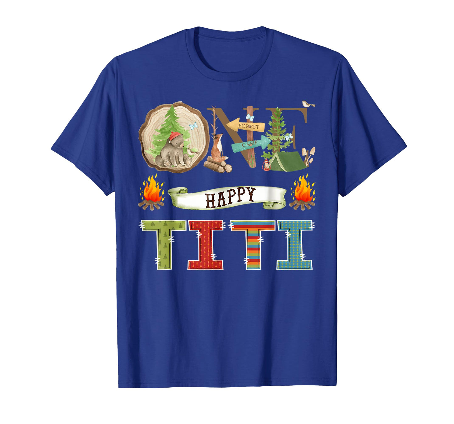 One Happy Titi Camper 1St Birthday Camping Bear T-Shirt