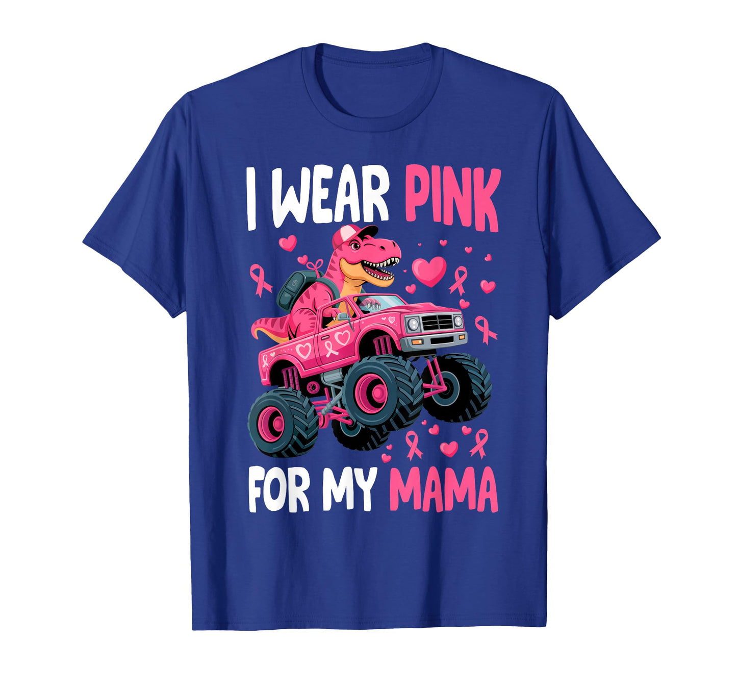 I Wear Pink for My Mama Breast Cancer Monster Truck Boy Kids T-Shirt