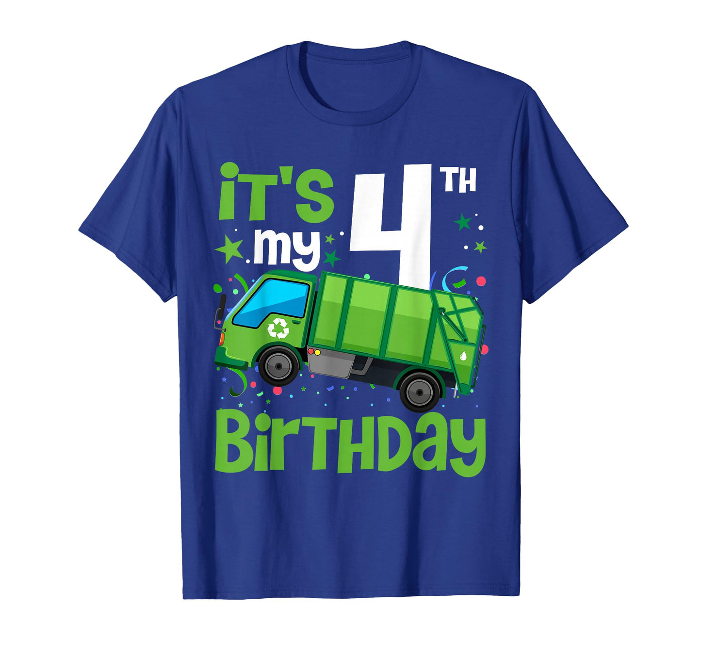 It's My 4th Birthday Garbage Truck 4 Year Old Birthday Boy T-Shirt