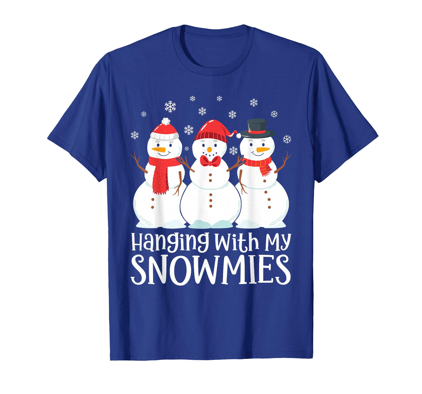 Hanging With My Snowmies Family Matching Christmas Snowman T-Shirt