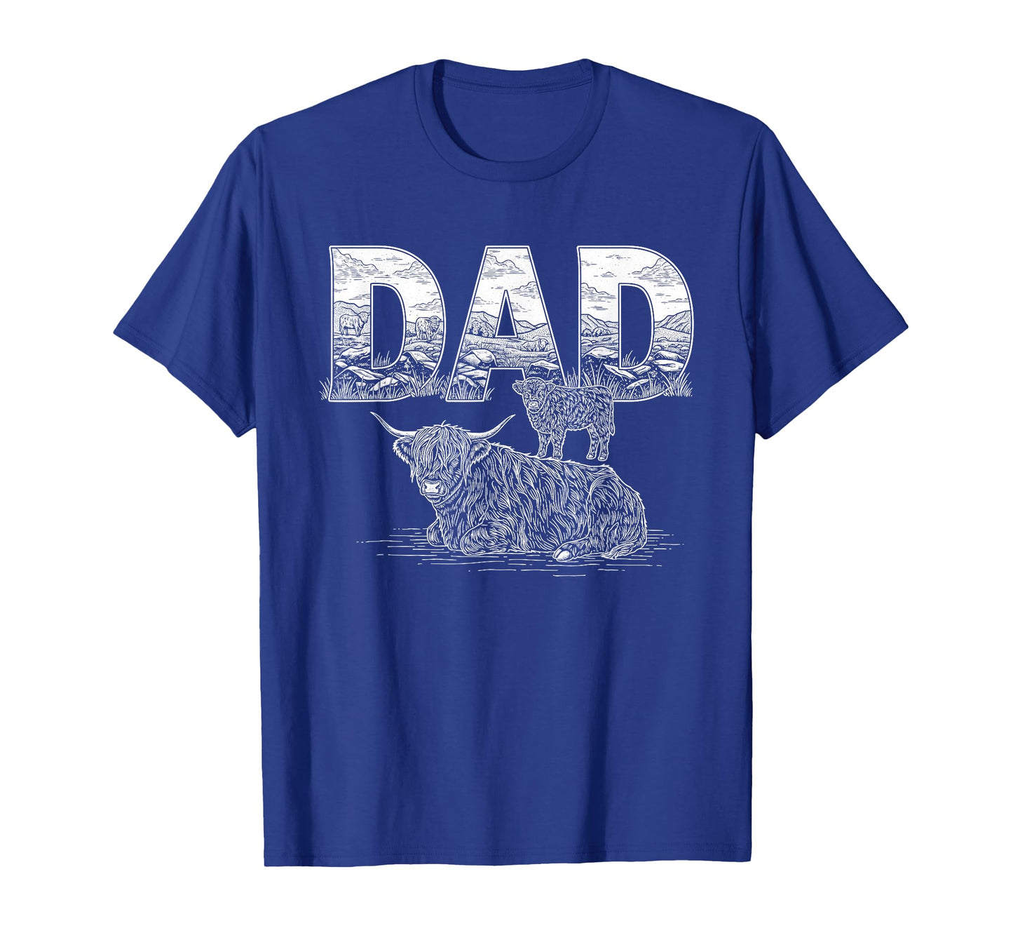 Highland Cow Dad Father Grandpa Father's Day Mens Womens T-Shirt