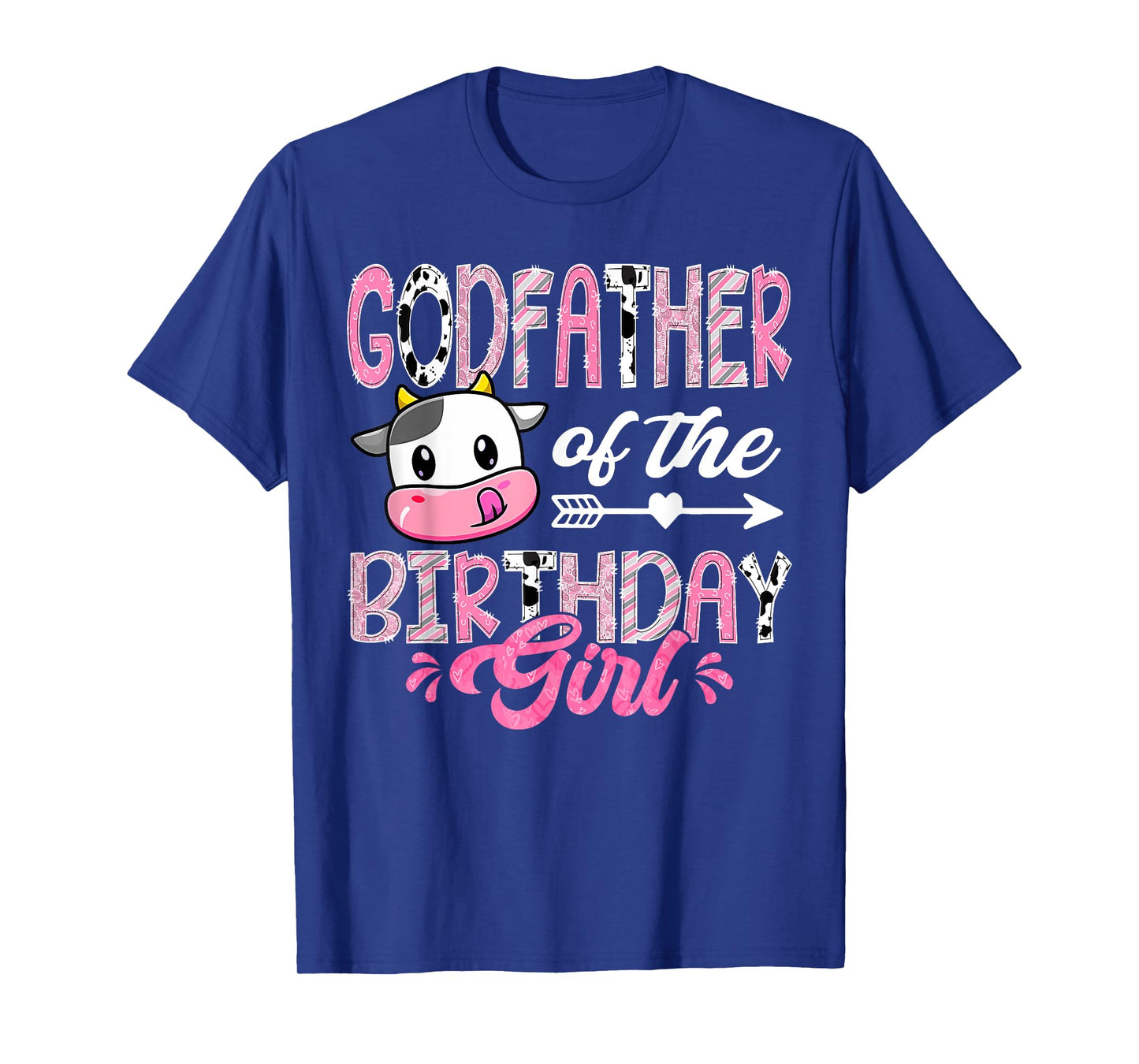 GodFather Of The Birthday Girl Pink Farm Cow 1St Birthday T-Shirt