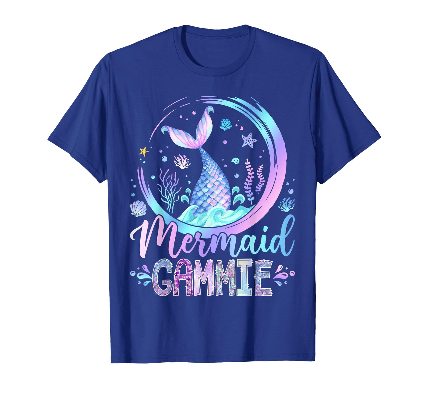 Mermaid Gammie Family Matching Girl Birthday Party T-Shirt