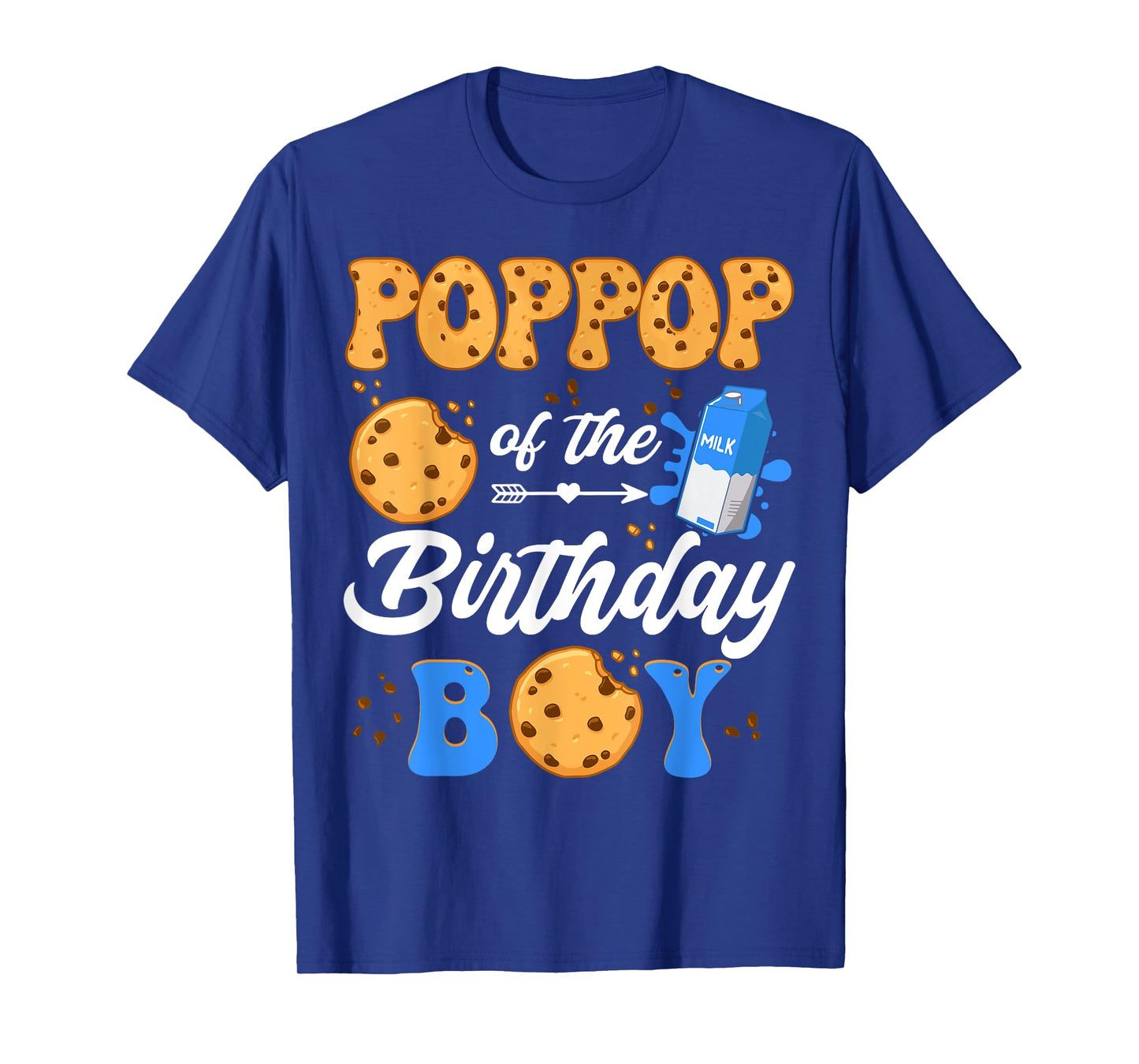 PopPop Of The Birthday Boy Milk And Cookies 1St Birthday T-Shirt