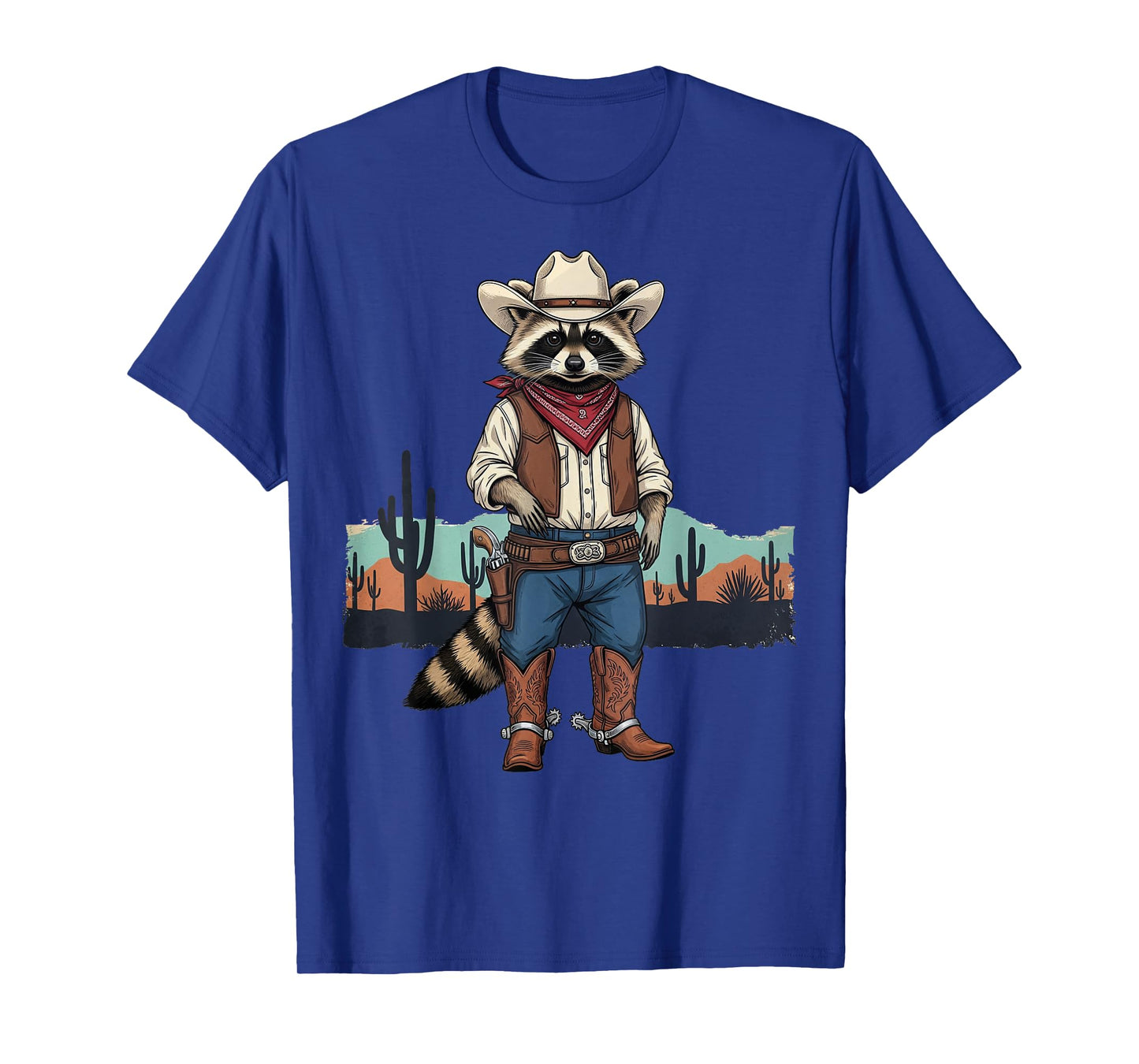 Raccoon Cowboy Cowgirl Trash Panda Western Country Graphic T-Shirt