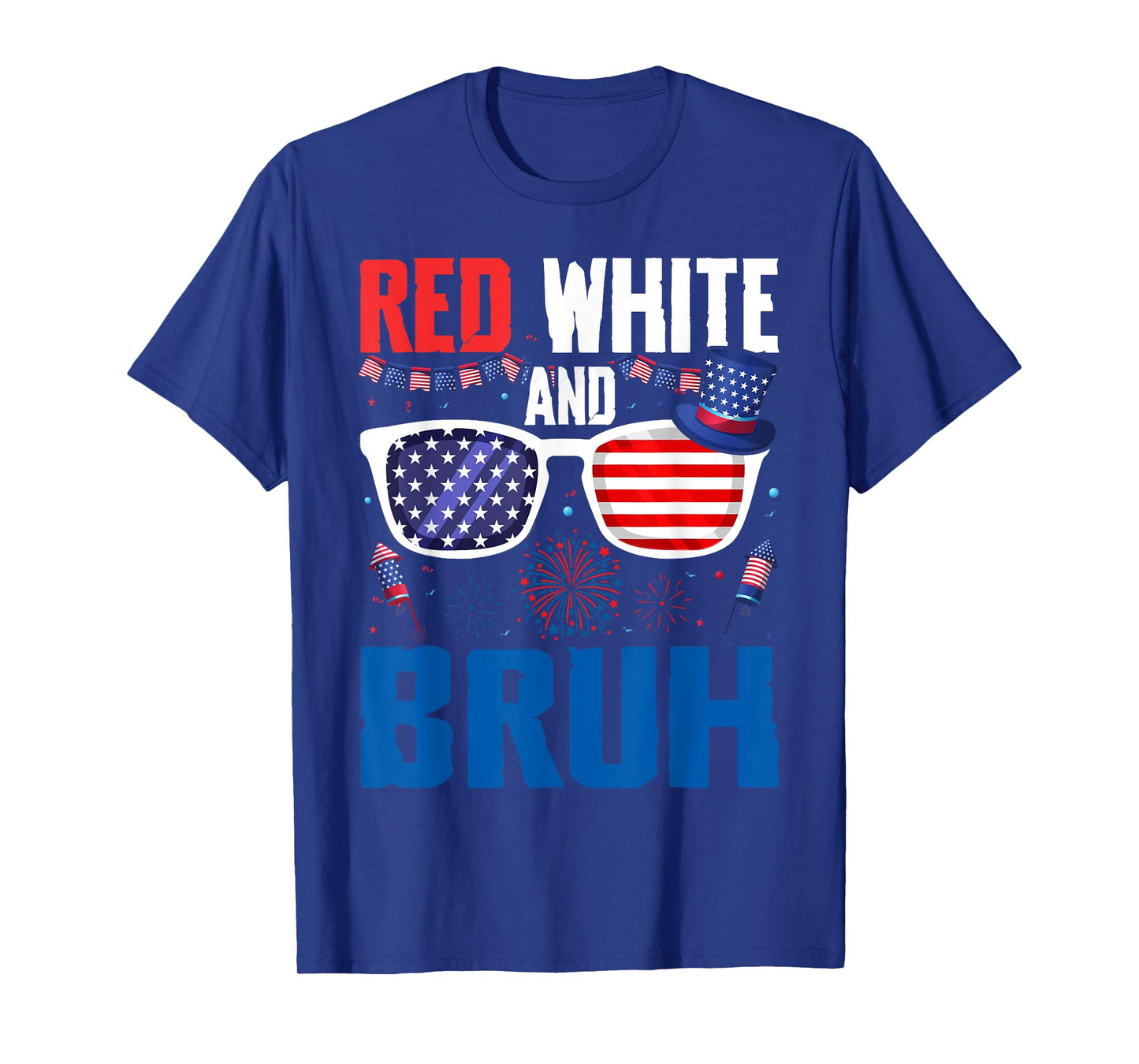 Red White And Bruh 4th Of July Boys Patriotic Teens Kids T-Shirt