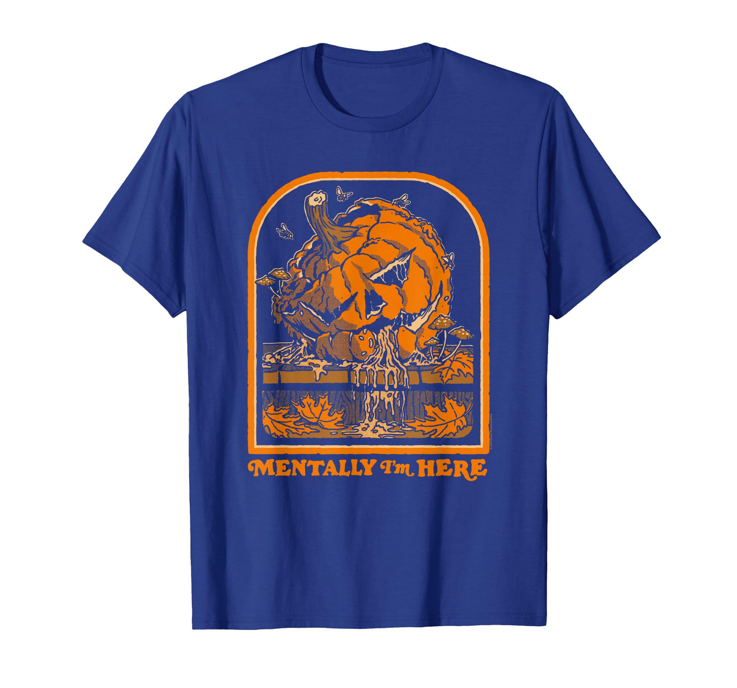 Steven Rhodes Mentally I'm Here Rotting Pumpkin Halloween T-Shirt