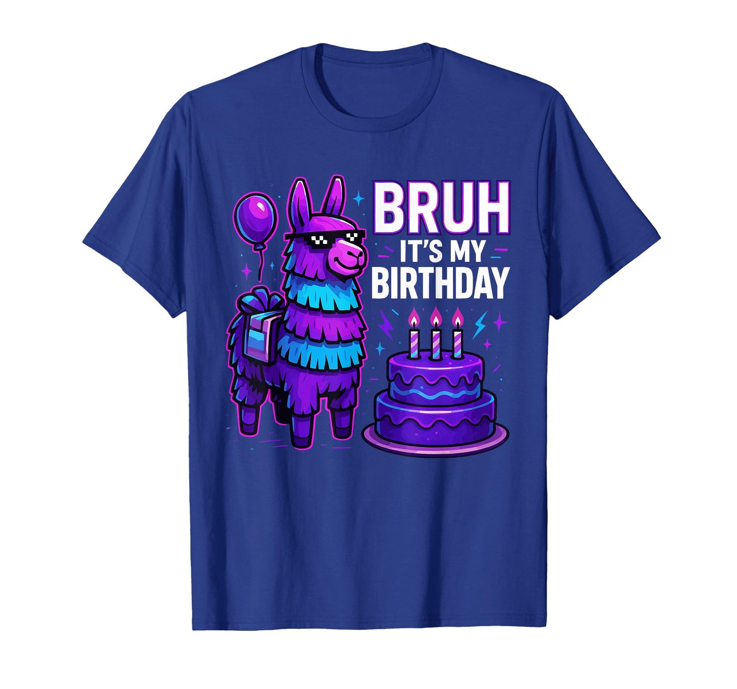 Bruh Its My Birthday Llama Pinata Family Bday Party Kids T-Shirt