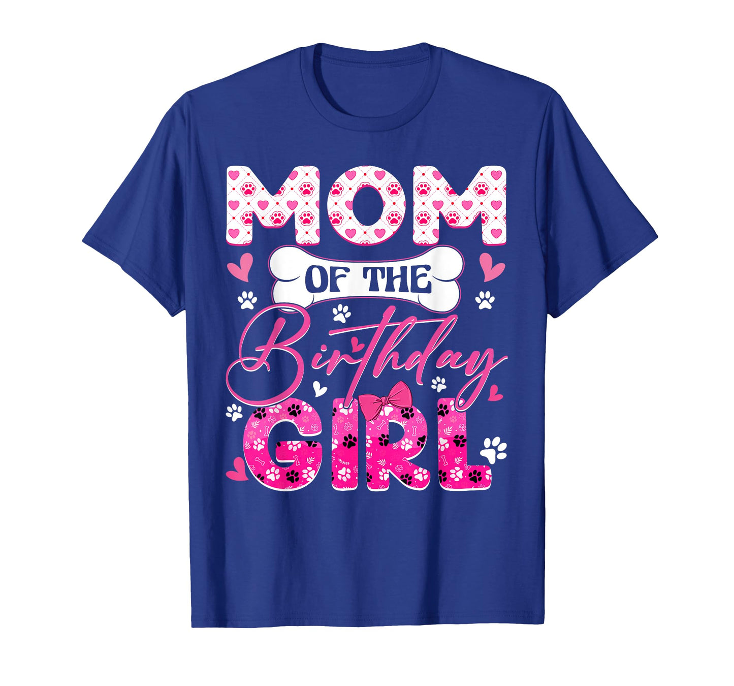 Mom Of The Birthday Girl Dogs Paw Theme Family Party T-Shirt